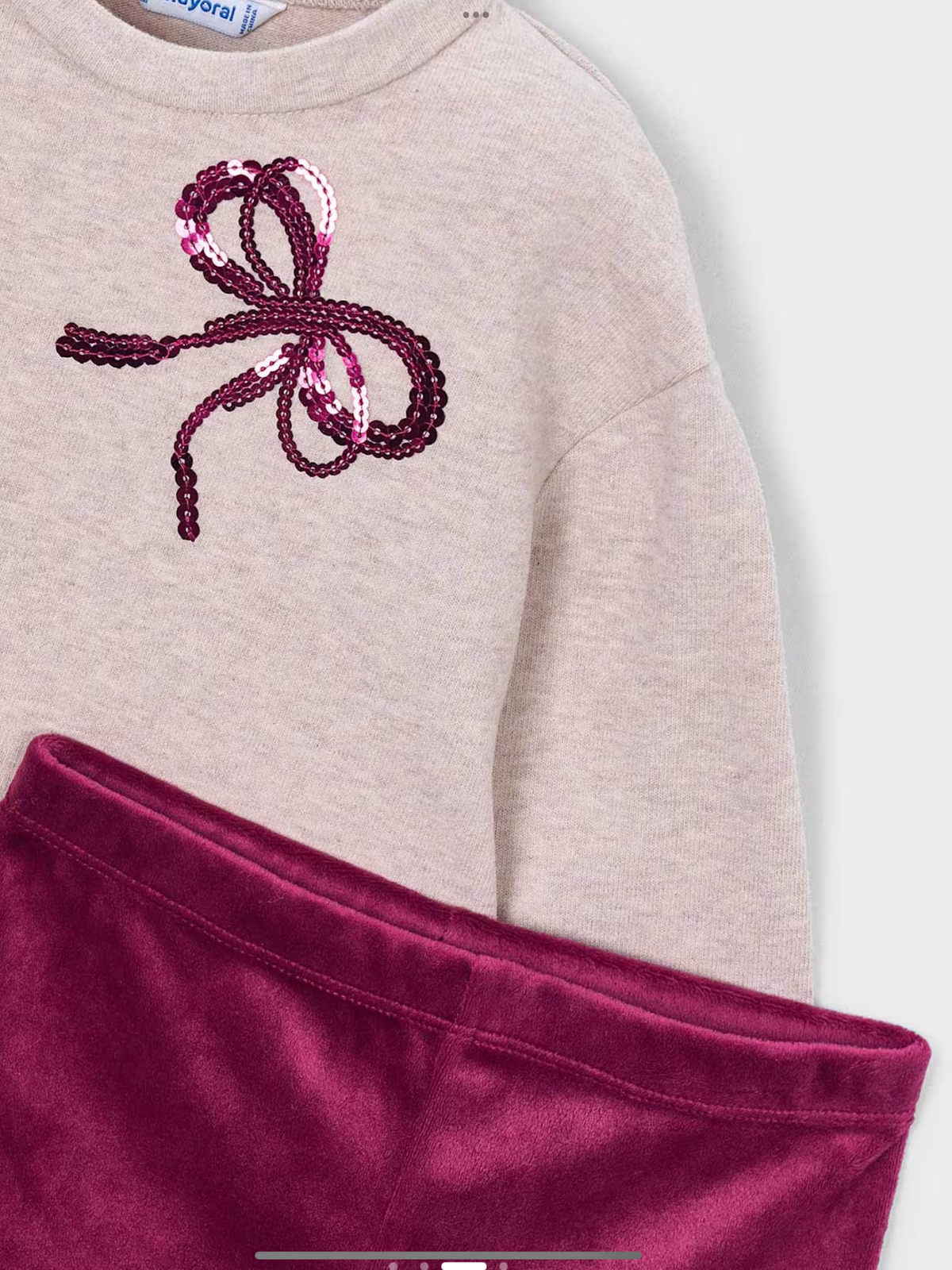 Mayoral Girls' leggings and hoodie set with bows 1026911