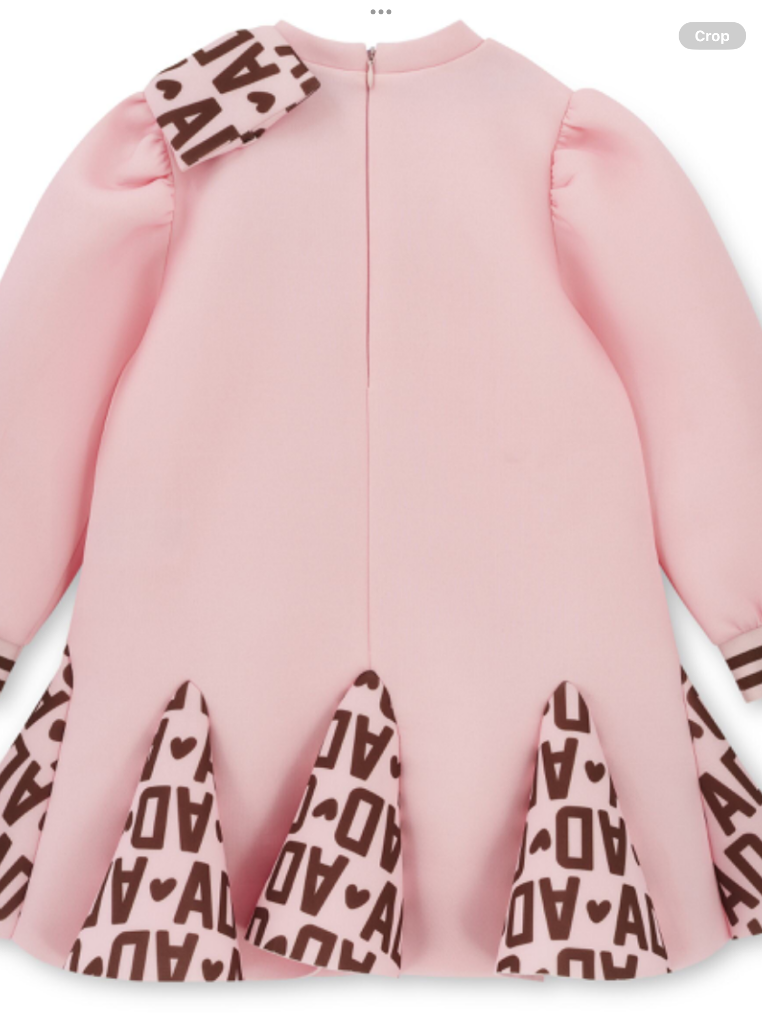 ADEE Girls Pink Dress With Initial Printed Cuffs, Skirt & Shoulder Bow - MAISIE 0725252