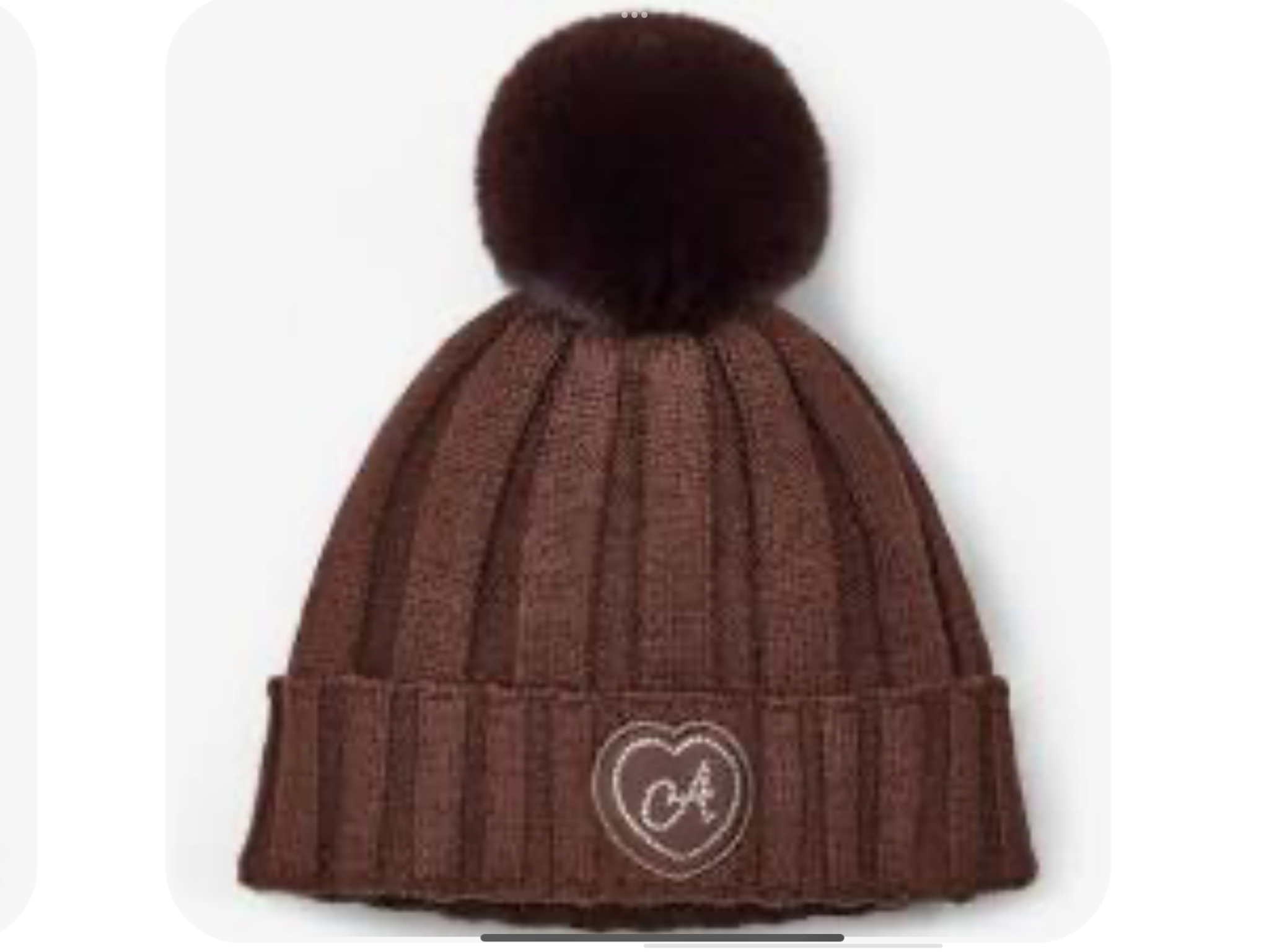 A DEE Initial Icon Mallory Pom Pom Lurex Hat - Chocolate Brown  0725253