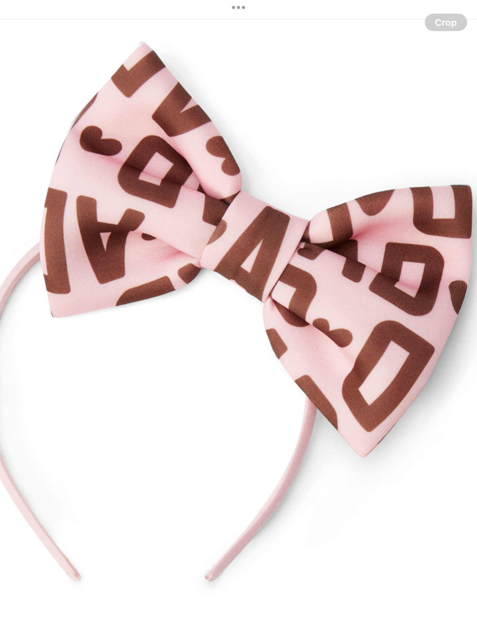 ADEE Girls Pink Hairband With Brown Initial Print - MARGO 0725255
