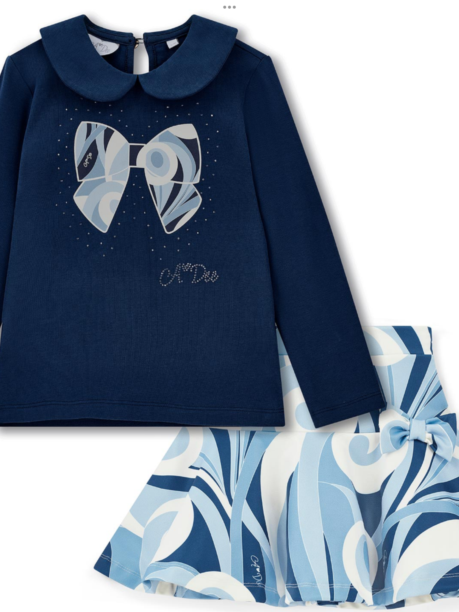 A Dee Twilight Twirls Nellie Swirl Print Skirt Set  Heritage Navy 0725258