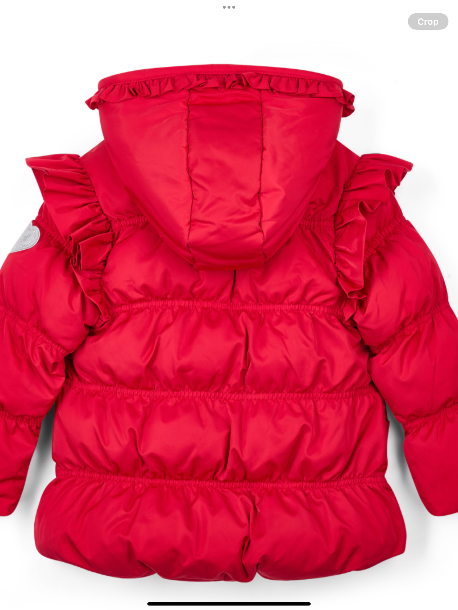 ADEE Girls Red Padded Jacket With Frilled Heart Pockets - LILIANA I 0725263