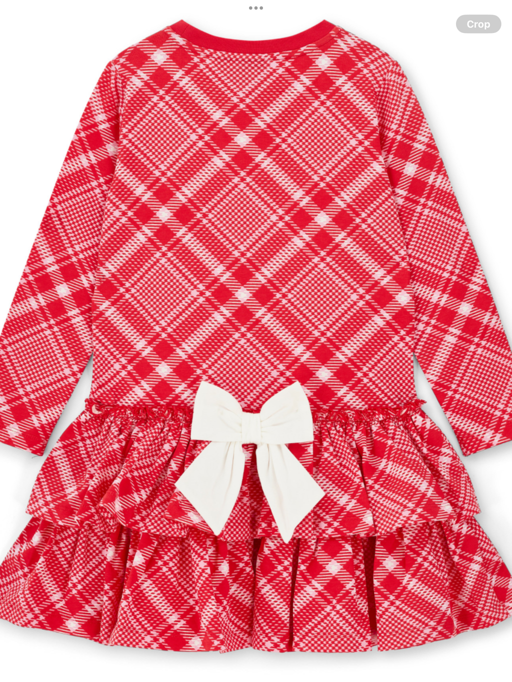 ADEE Girls Red Checked Dress With White Bow On Front & Frilled Skirt 0725264