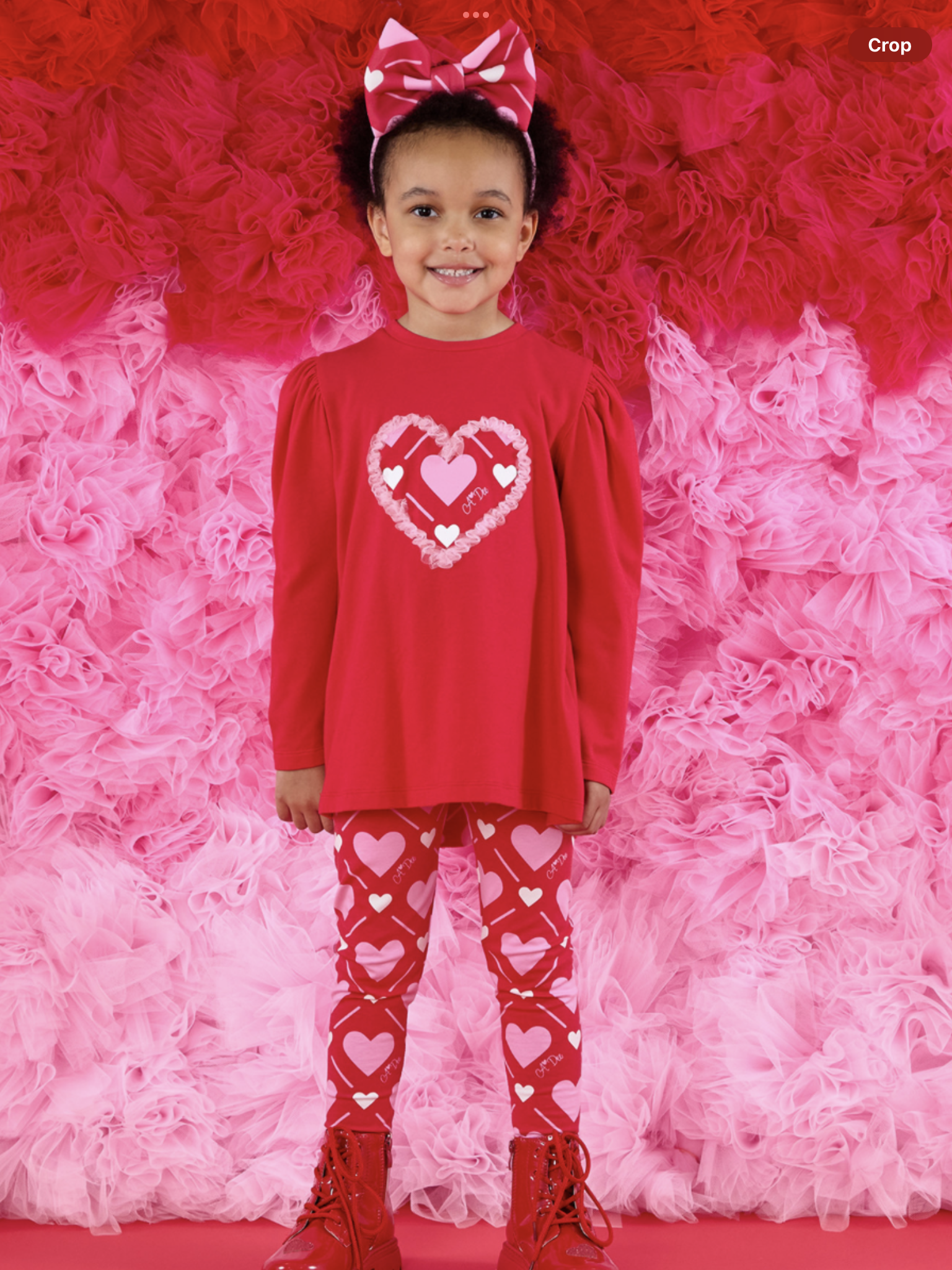ADEE Girls Red Heart Print Top & Matching Heart Printed Leggings - LOLA 0725265