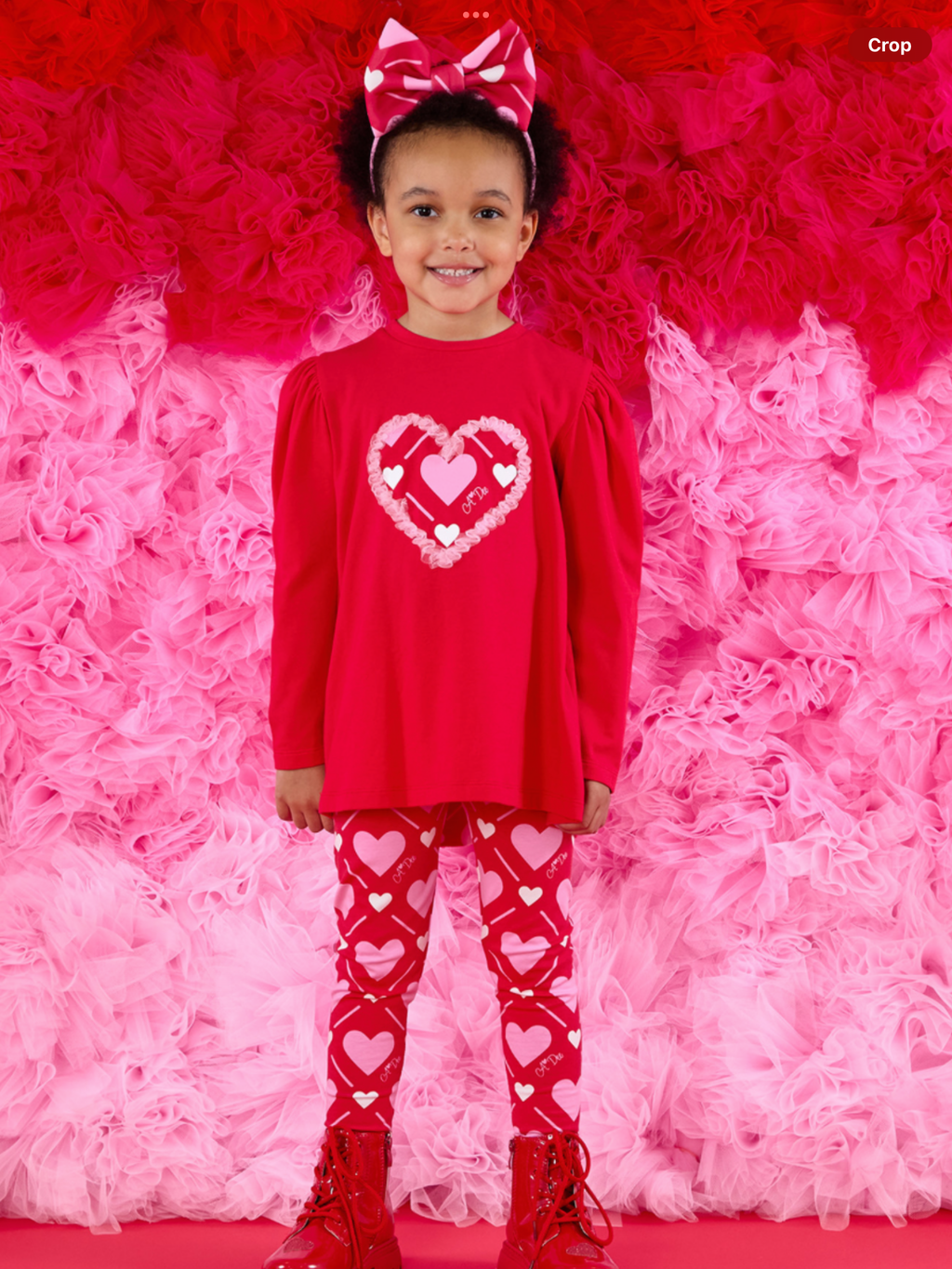 ADEE Girls Red Heart Print Top & Matching Heart Printed Leggings - LOLA 0725265