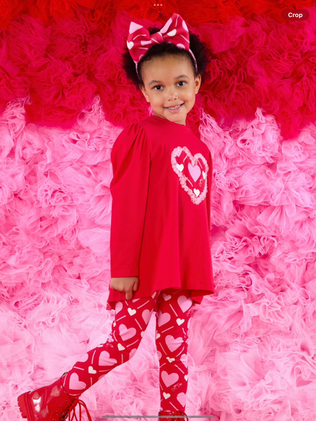 ADEE Girls Red Heart Print Top & Matching Heart Printed Leggings - LOLA 0725265