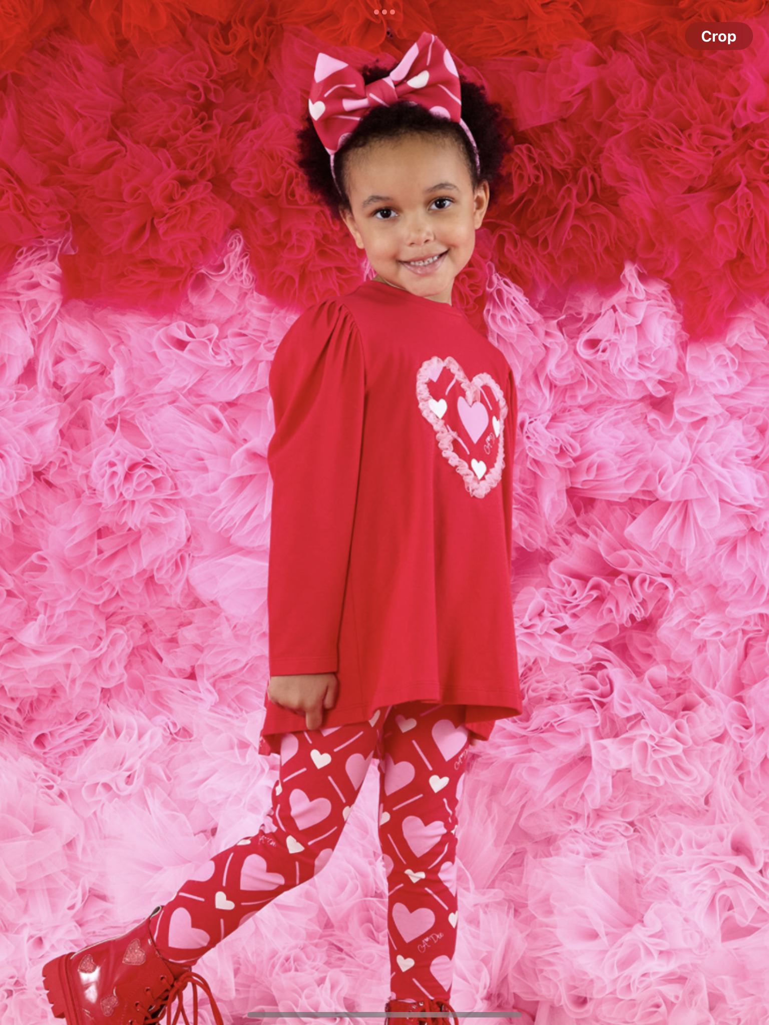 ADEE Girls Red Heart Print Top & Matching Heart Printed Leggings - LOLA 0725265
