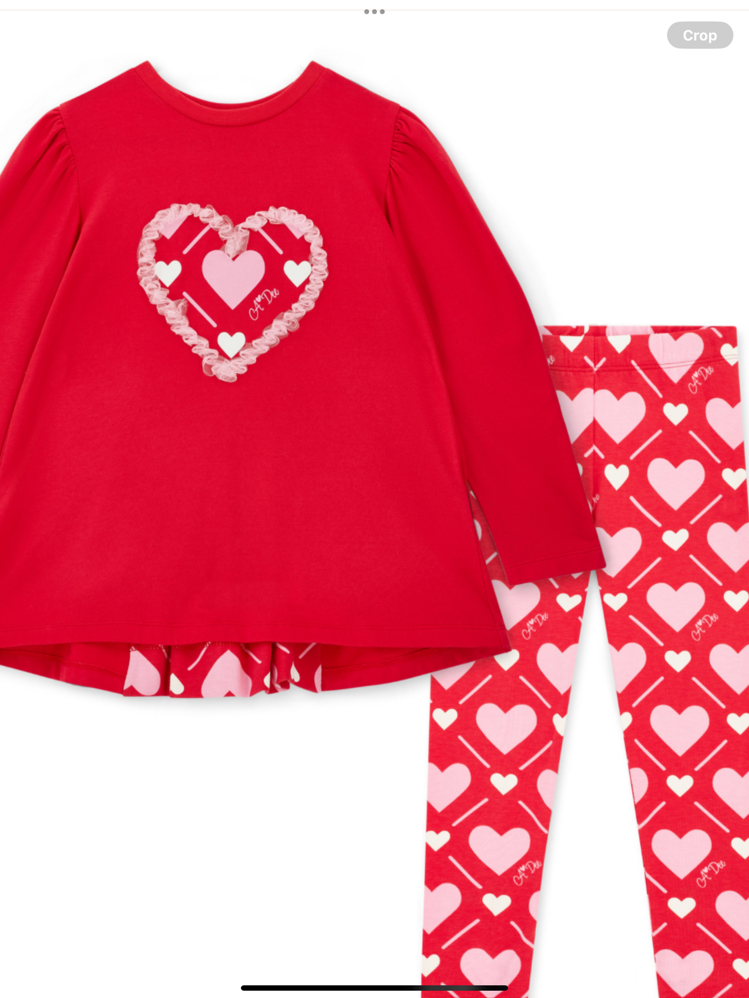 ADEE Girls Red Heart Print Top & Matching Heart Printed Leggings - LOLA 0725265