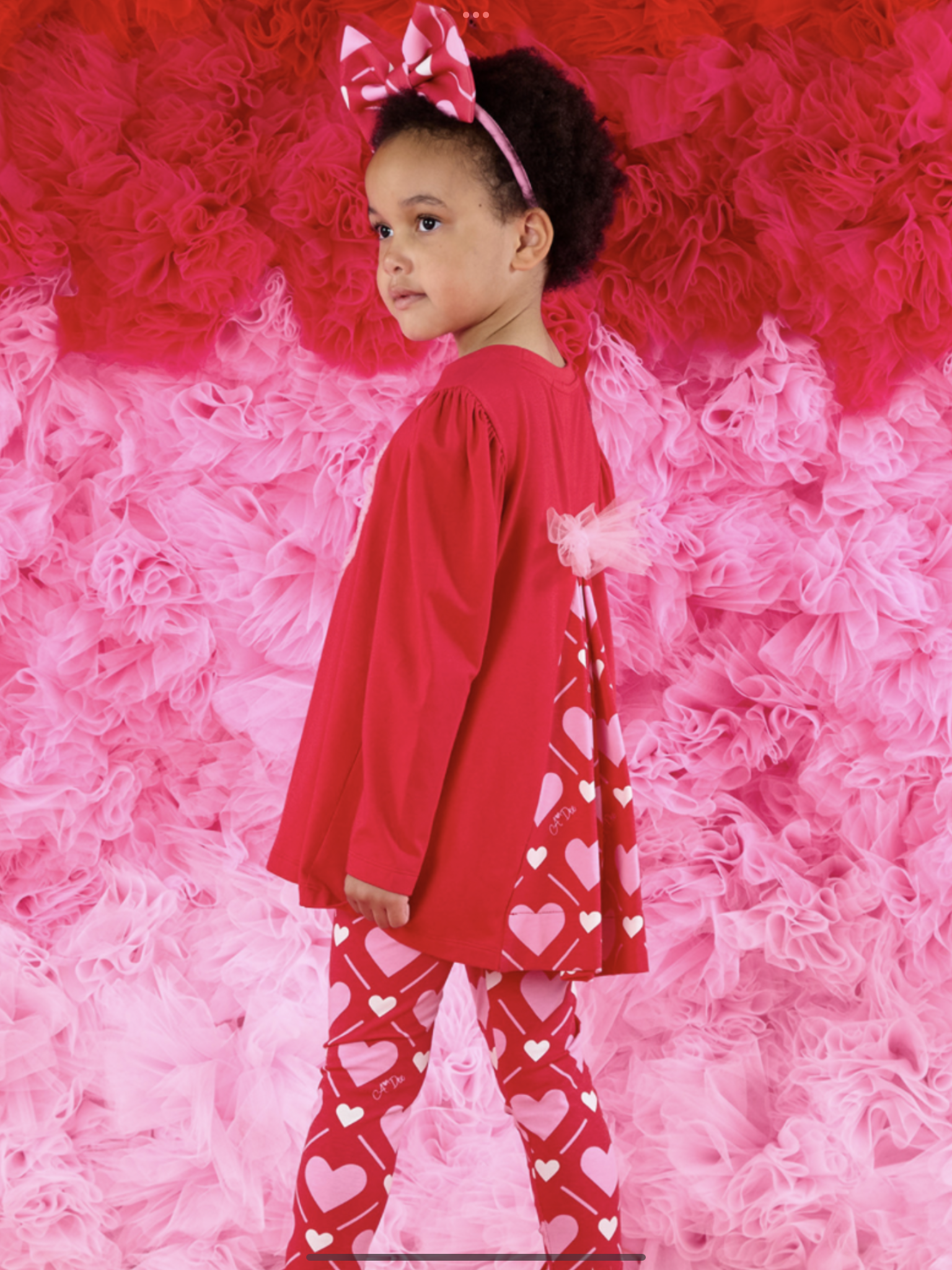 ADEE Girls Red Heart Print Top & Matching Heart Printed Leggings - LOLA 0725265