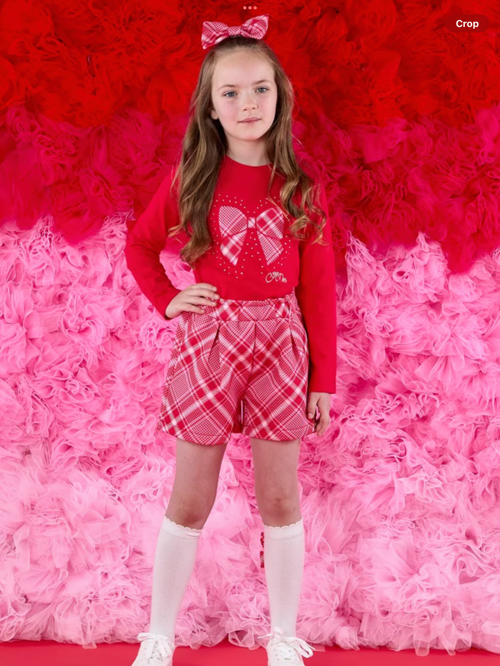 ADEE LEXI CHECK BOW SHORTS SET 0725267