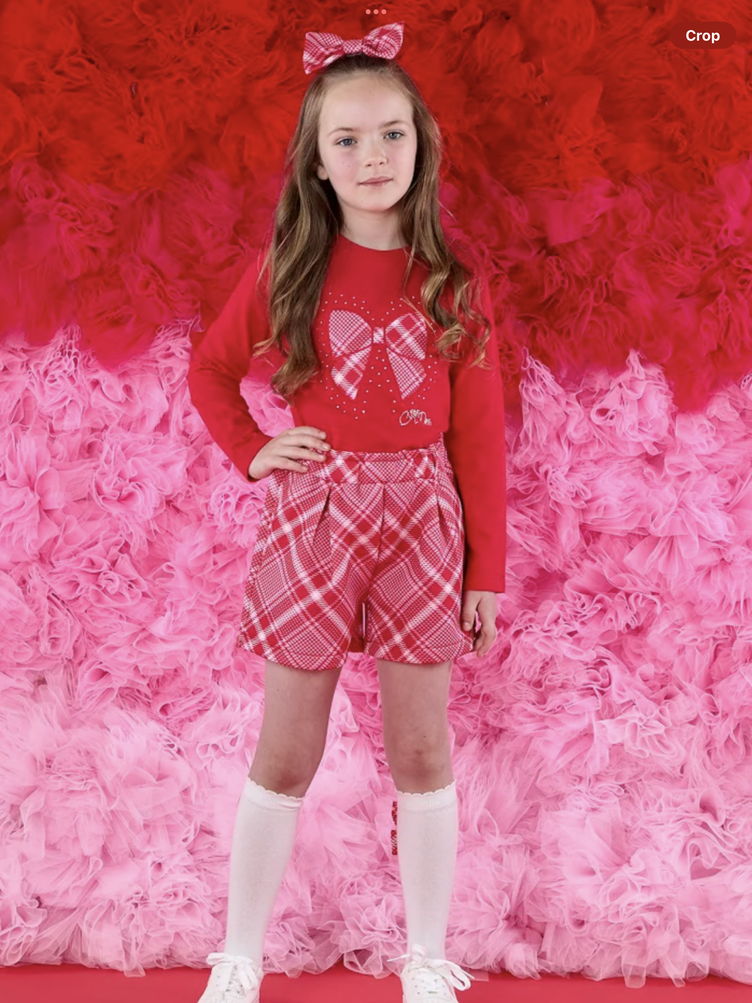 ADEE LEXI CHECK BOW SHORTS SET 0725267