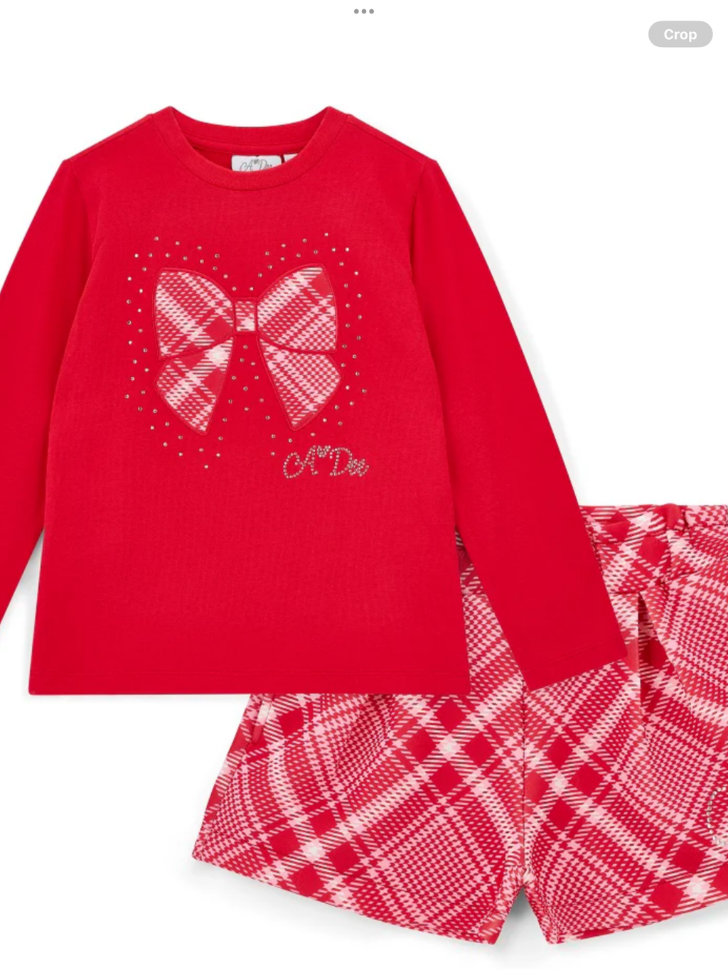 ADEE LEXI CHECK BOW SHORTS SET 0725267