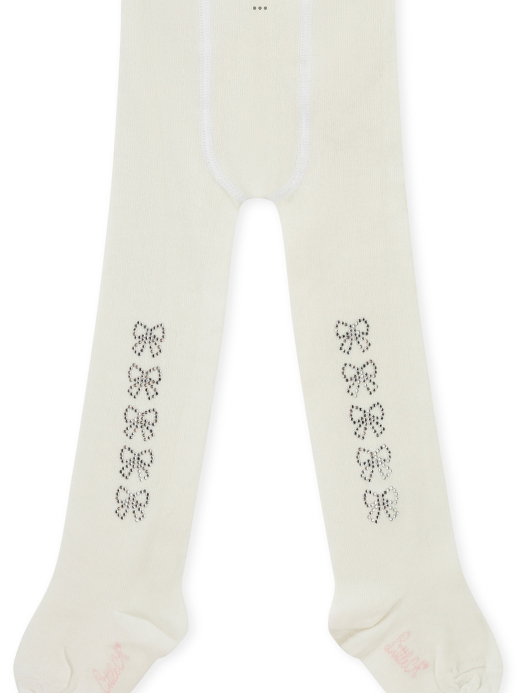 Little A Girls White Diamante Bow Tights - KAMILA 0725273