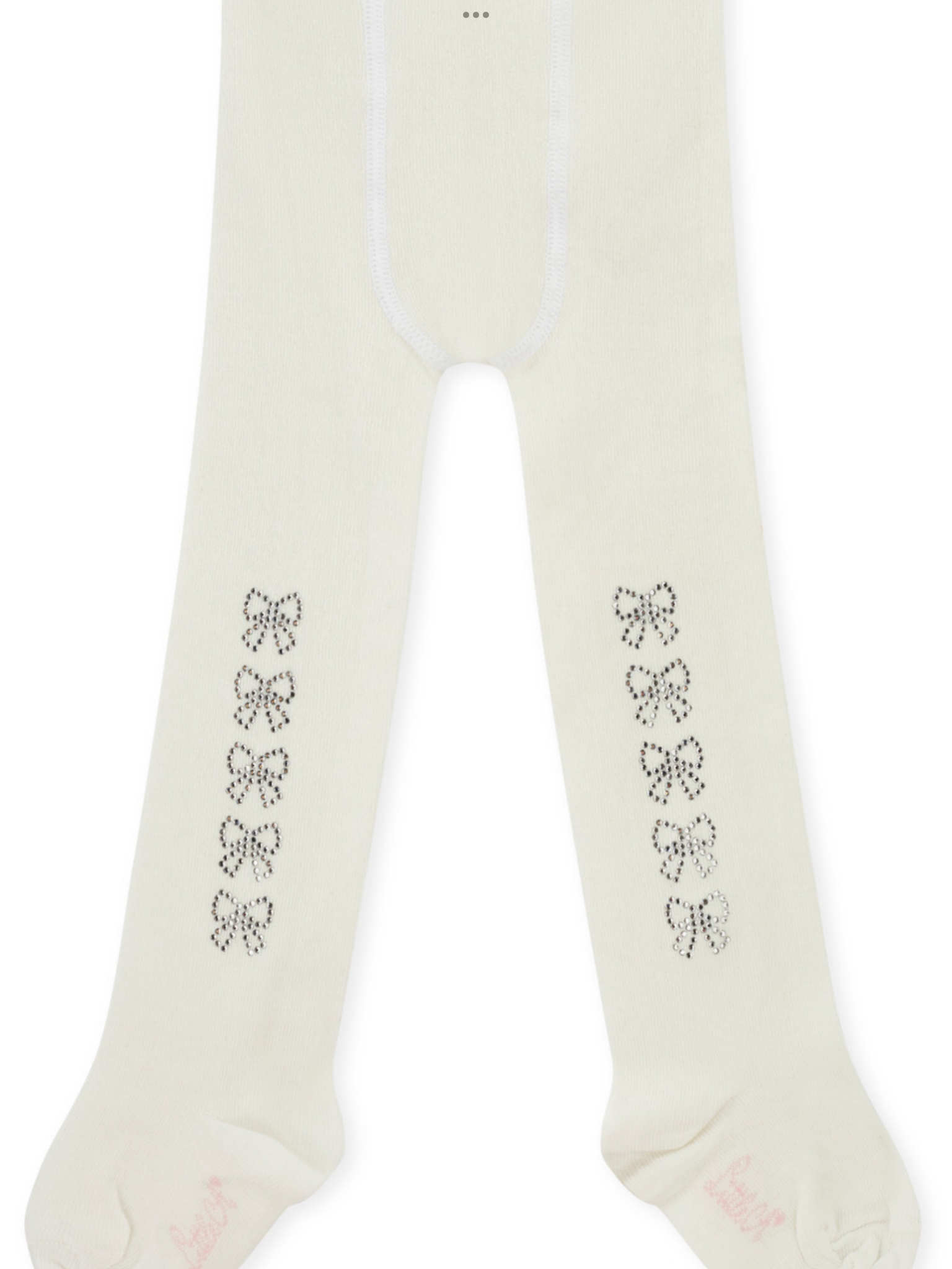 Little A Girls White Diamante Bow Tights - KAMILA 0725273