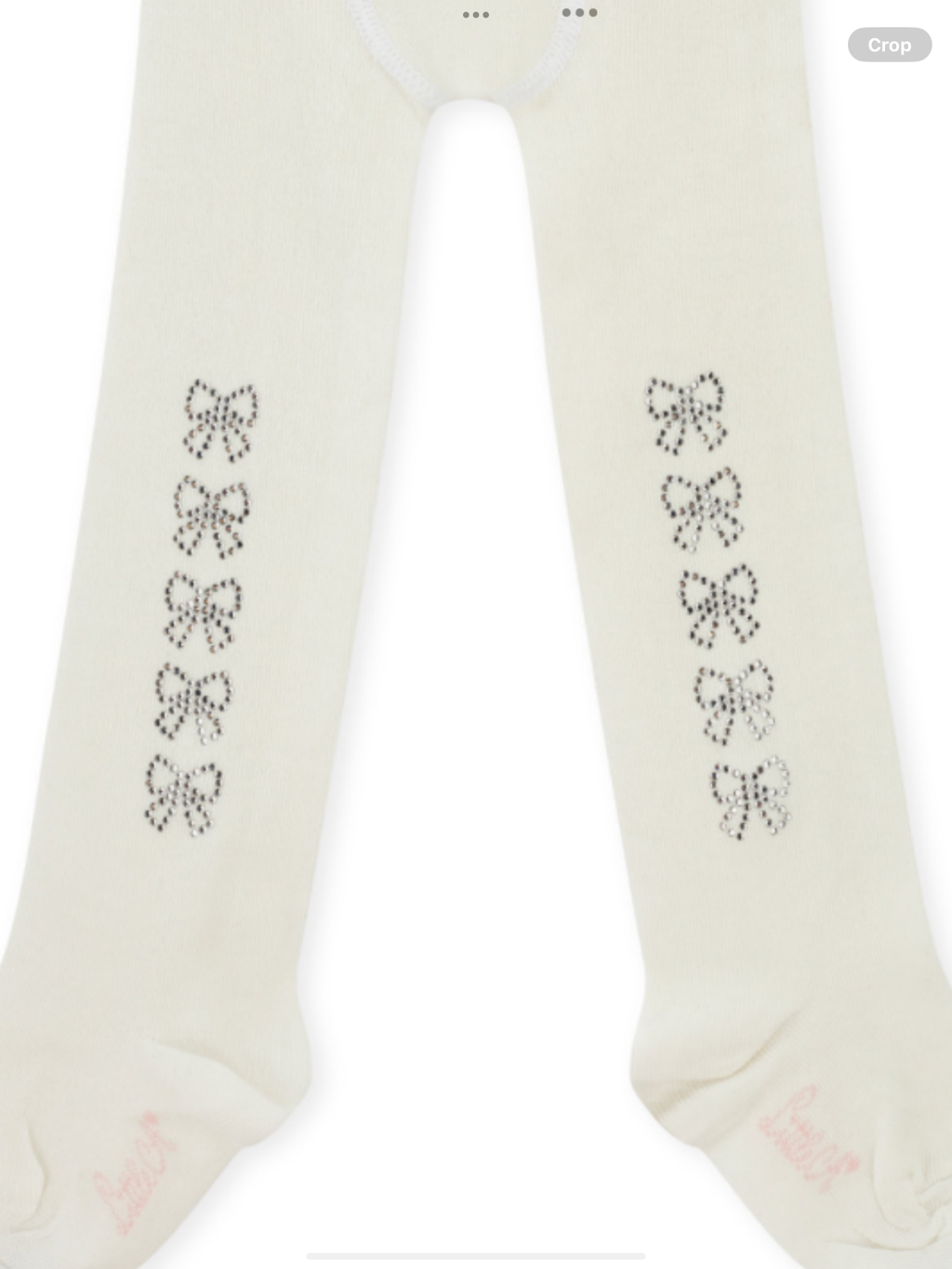 Little A Girls White Diamante Bow Tights - KAMILA 0725273