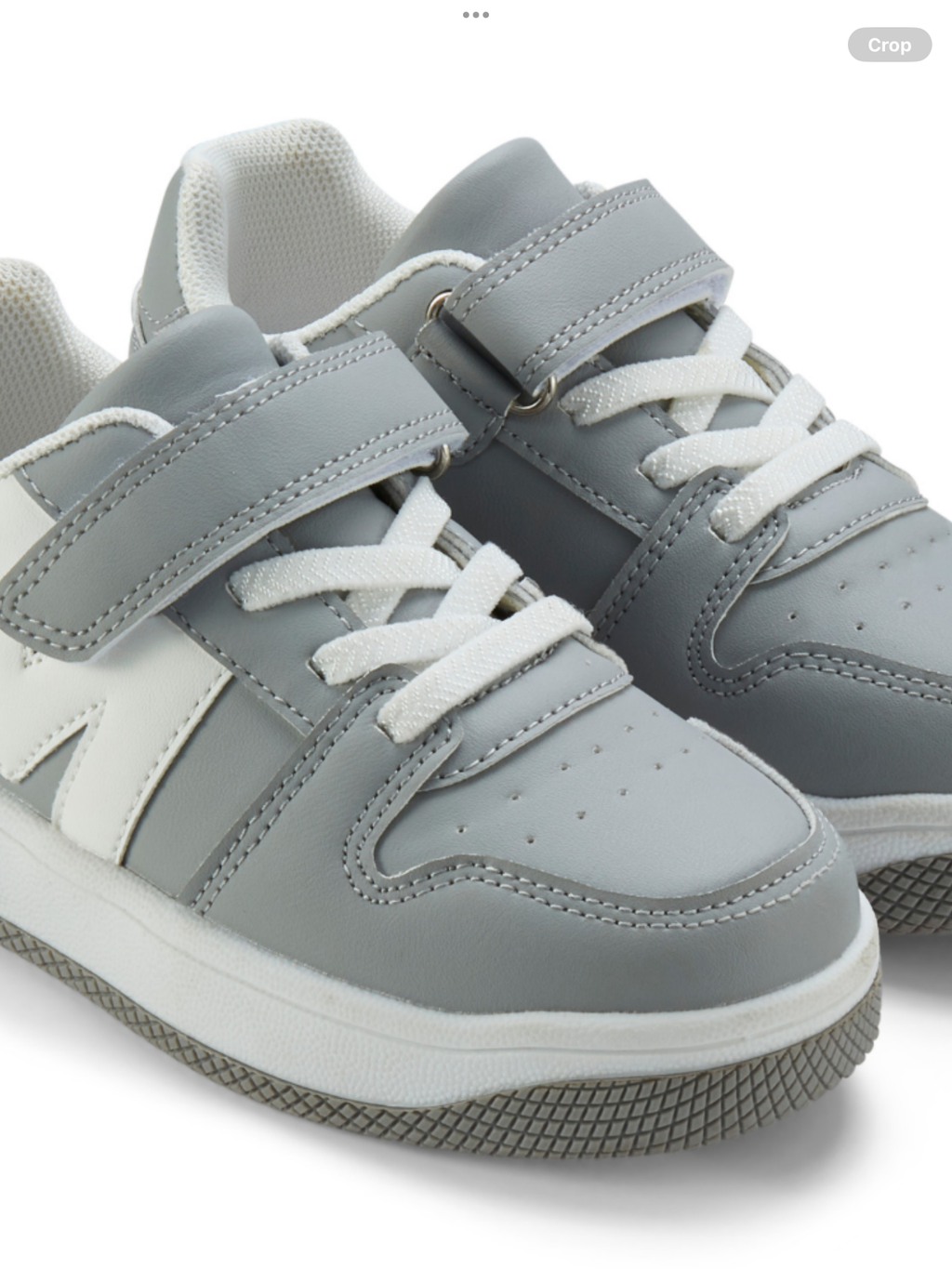 Mitch & Son Boys Grey Velcro Trainer With White M - LOW JUMP 0725291