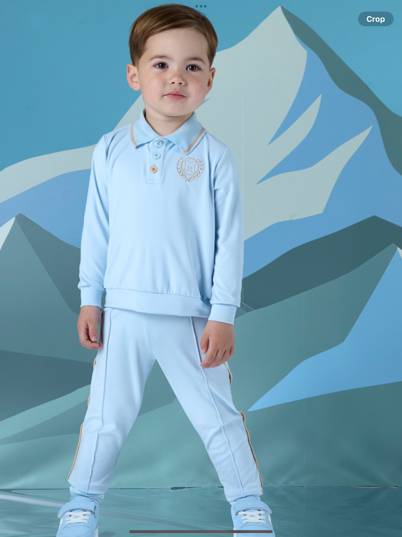 Mitch & Son Boys Blue Polo Tracksuit With Logo Crest & Matching Smart Joggers - JORDAN 0725294