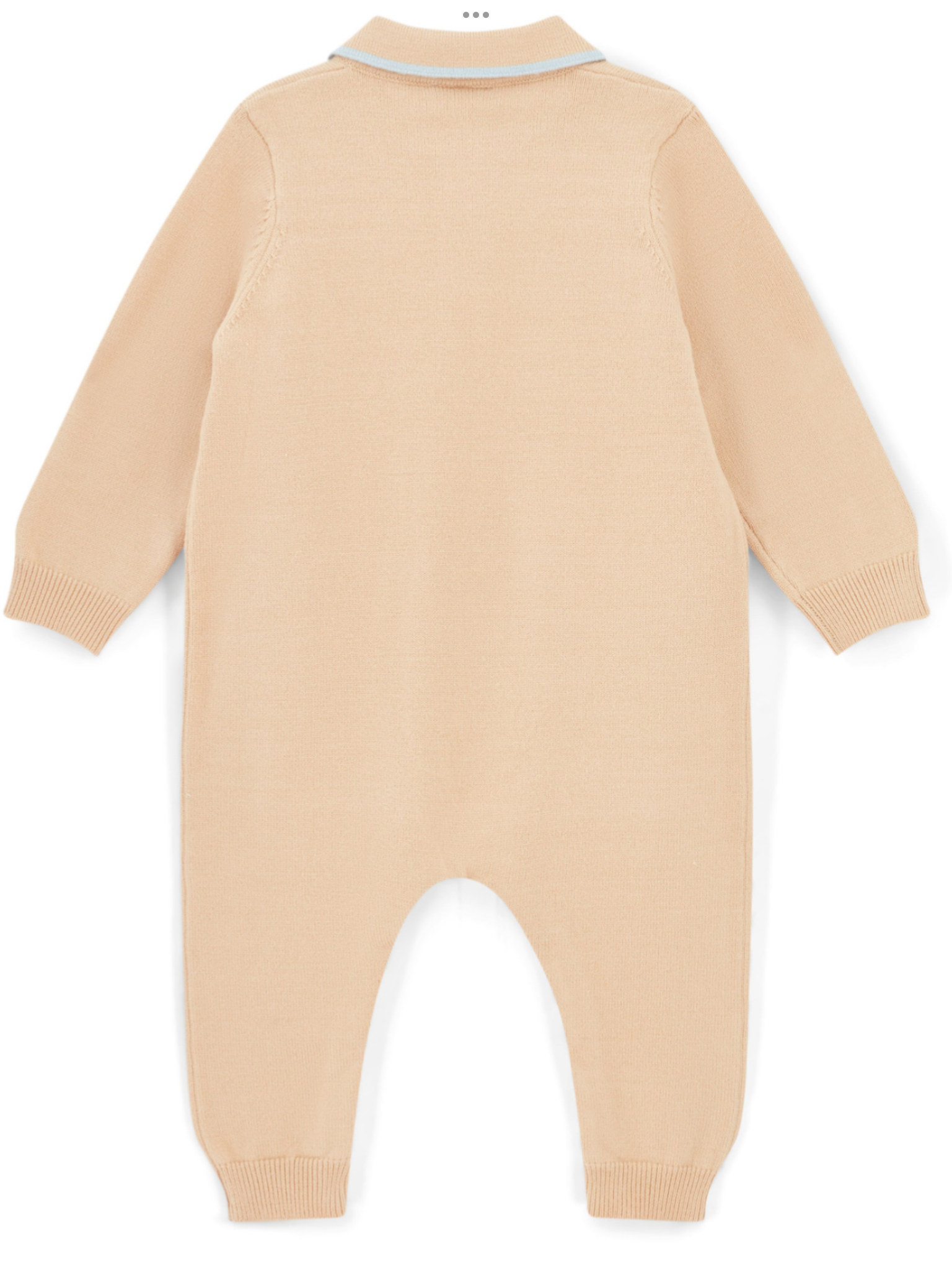 Mitch & Son Mini Boys Beige Knitted Polo Romper With Logo  - MACK 0725299