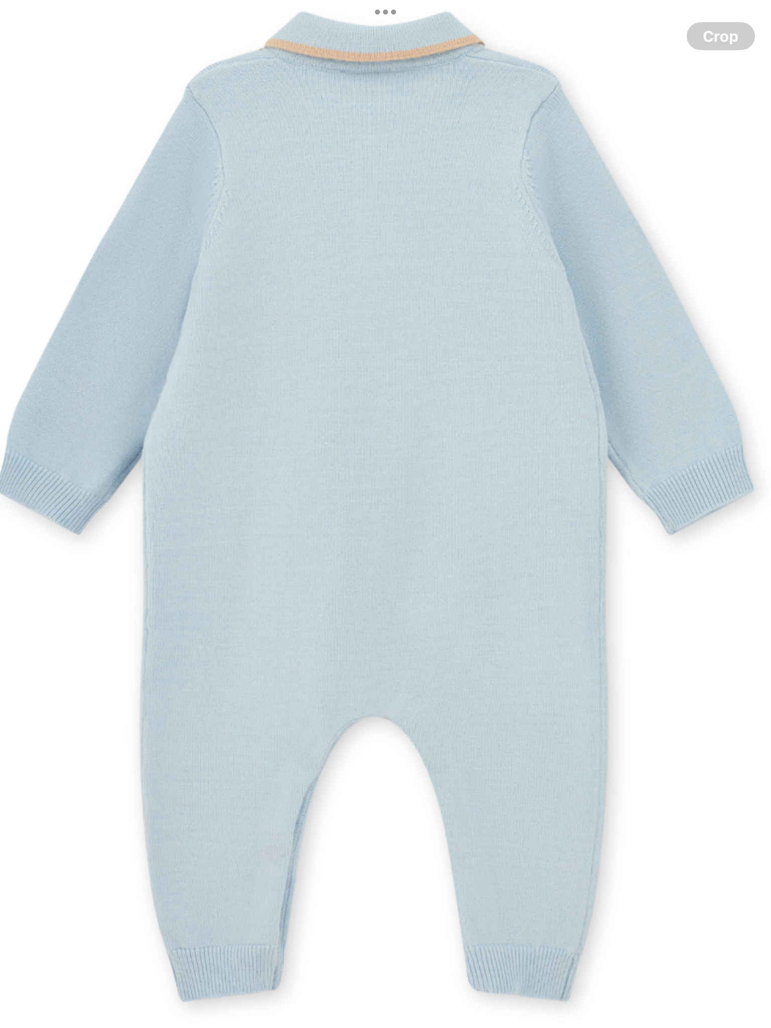 Mitch & Son Mini Boys Blue Knitted Polo Romper With Logo  - MACK  0725300