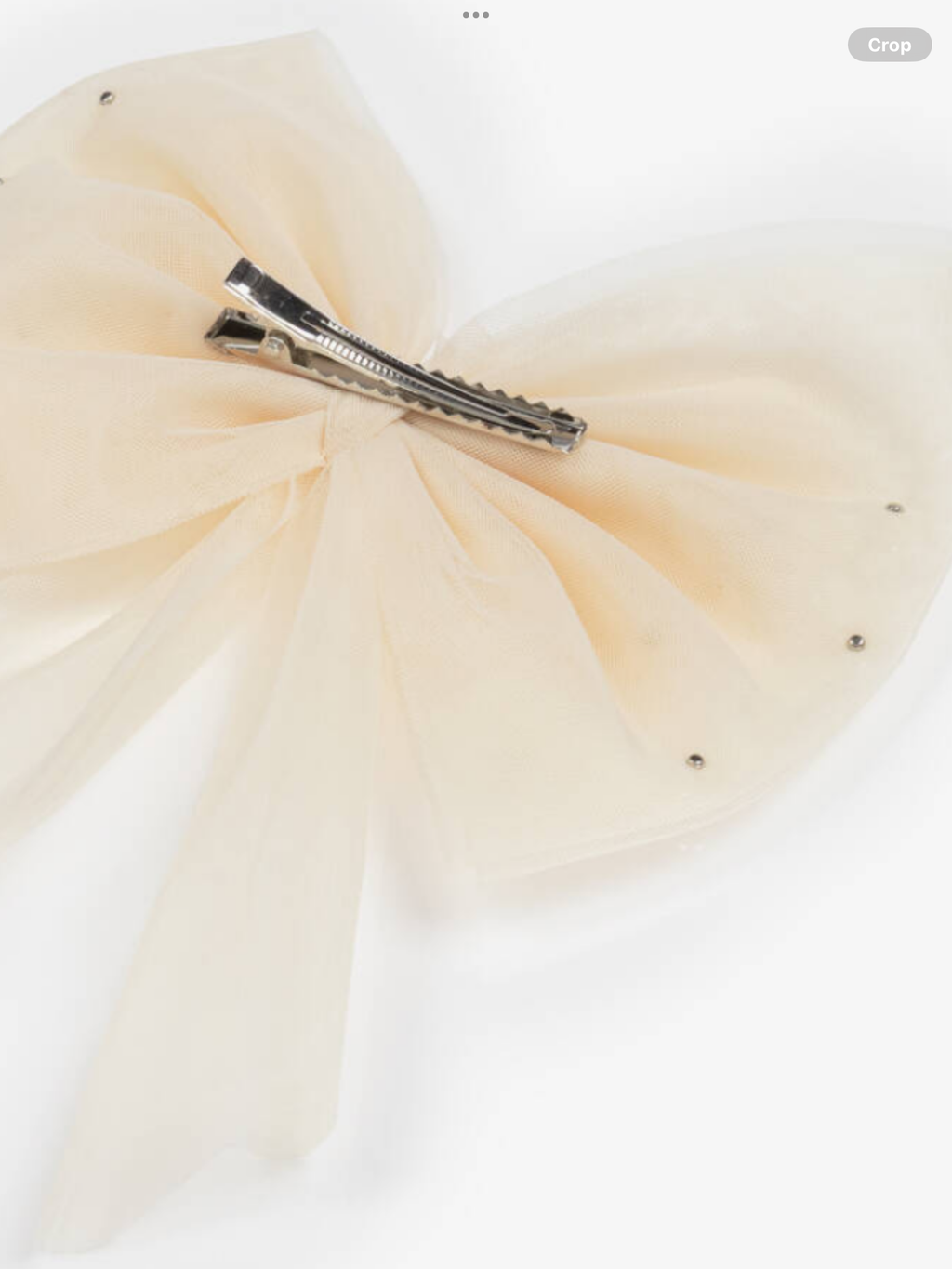 NEW SEASON CARAMELO KIDS Girls Beige Tulle Bow Hair Clip with Pearl Beads (17cm) 0825334