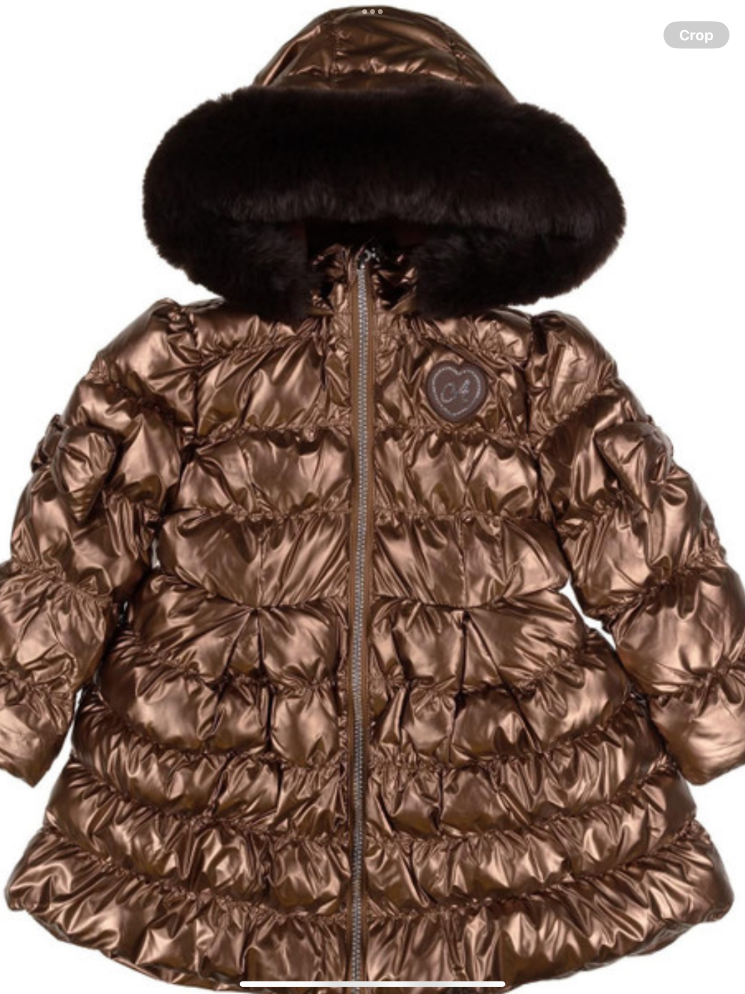 A Dee Initial Icon Montana Padded Long Metallic Jacket - Chocolate Brown 0725287