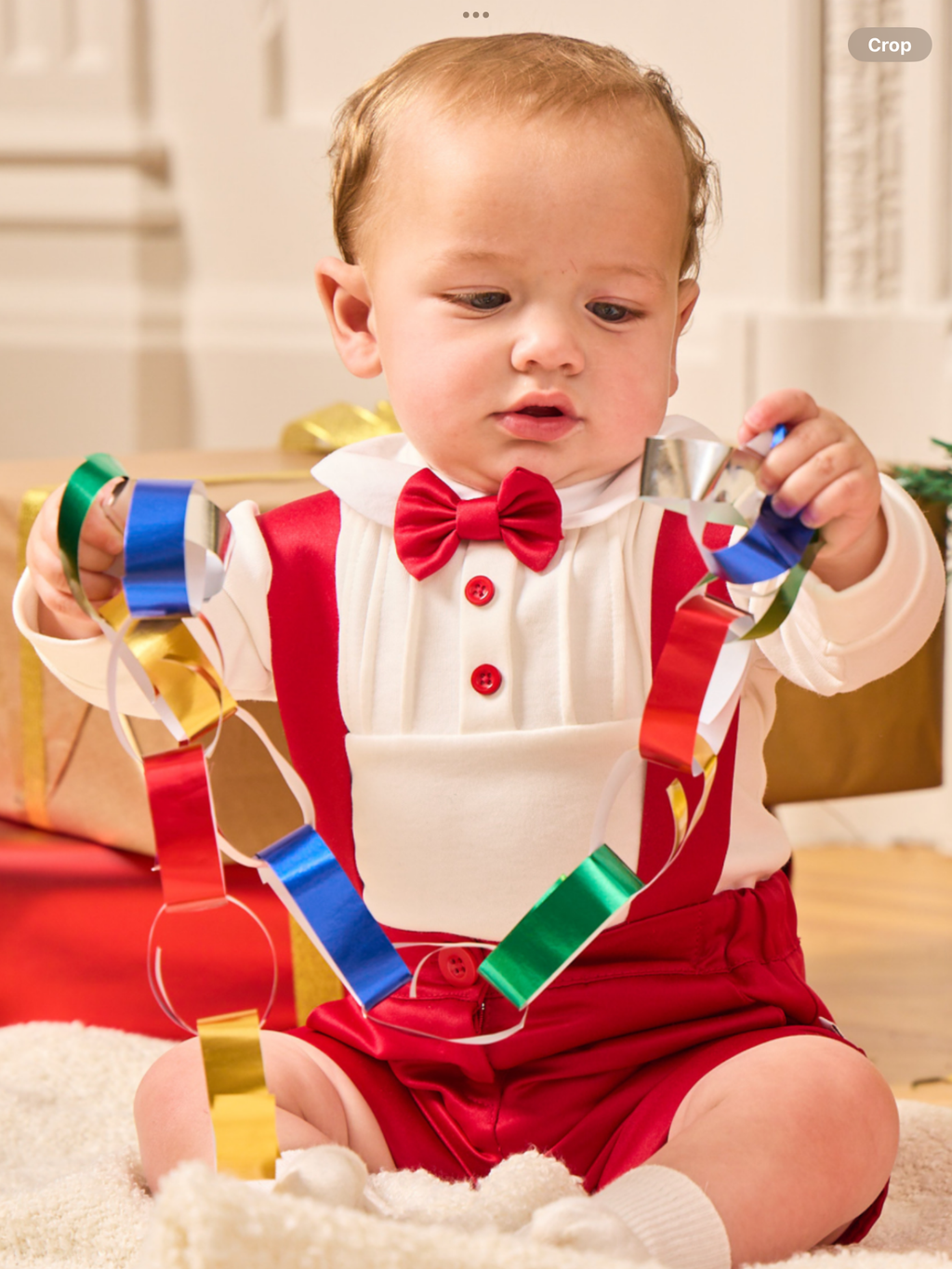 NEW SEASON Caramelo Boys Red Soft Dungaree Shorts With Matching Ivory Collared Top & Red Bow Tie 0825353