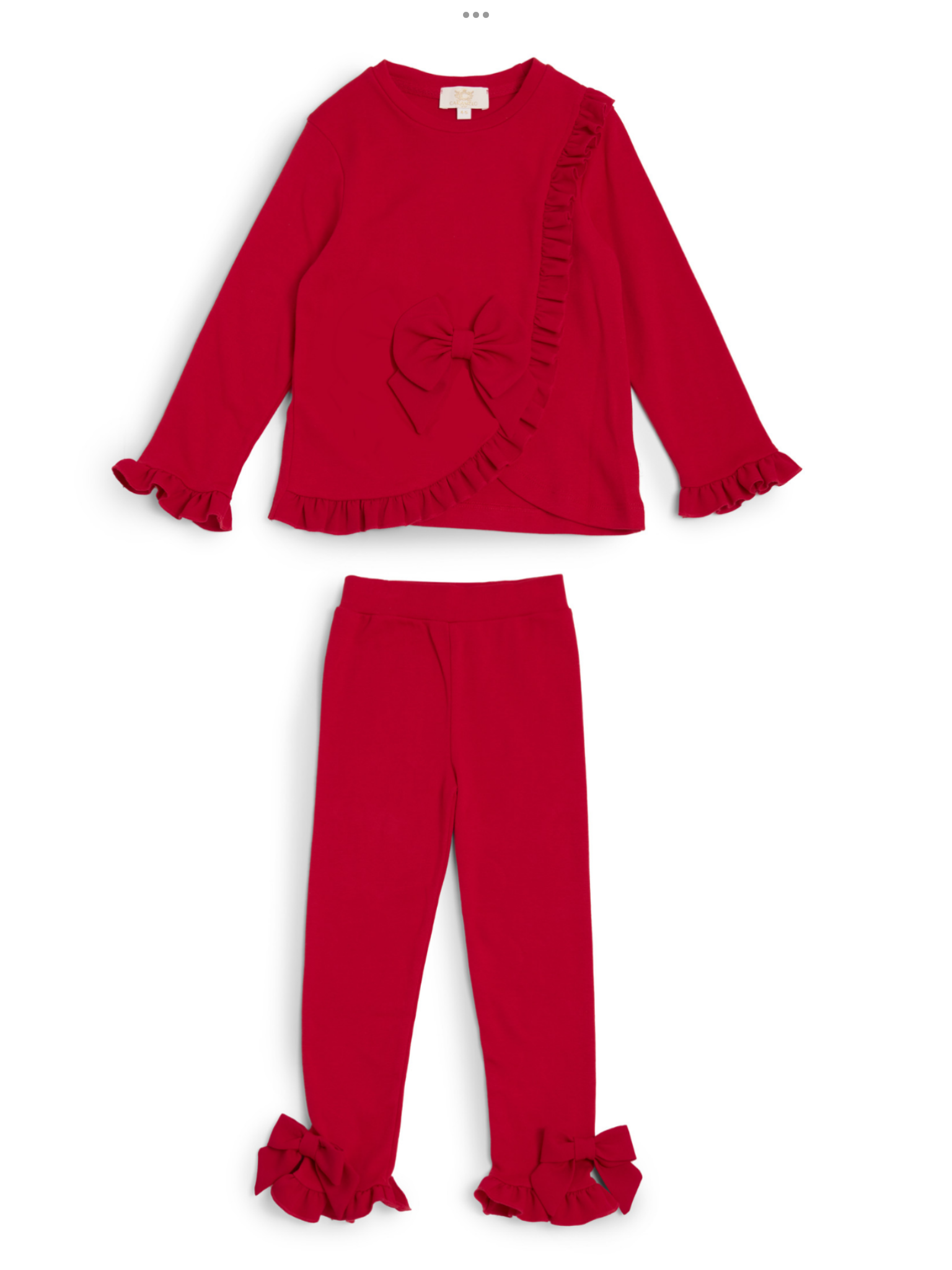 NEW SEASON Caramelo Girls Red Bow & Ruffle Legging Set  0825355