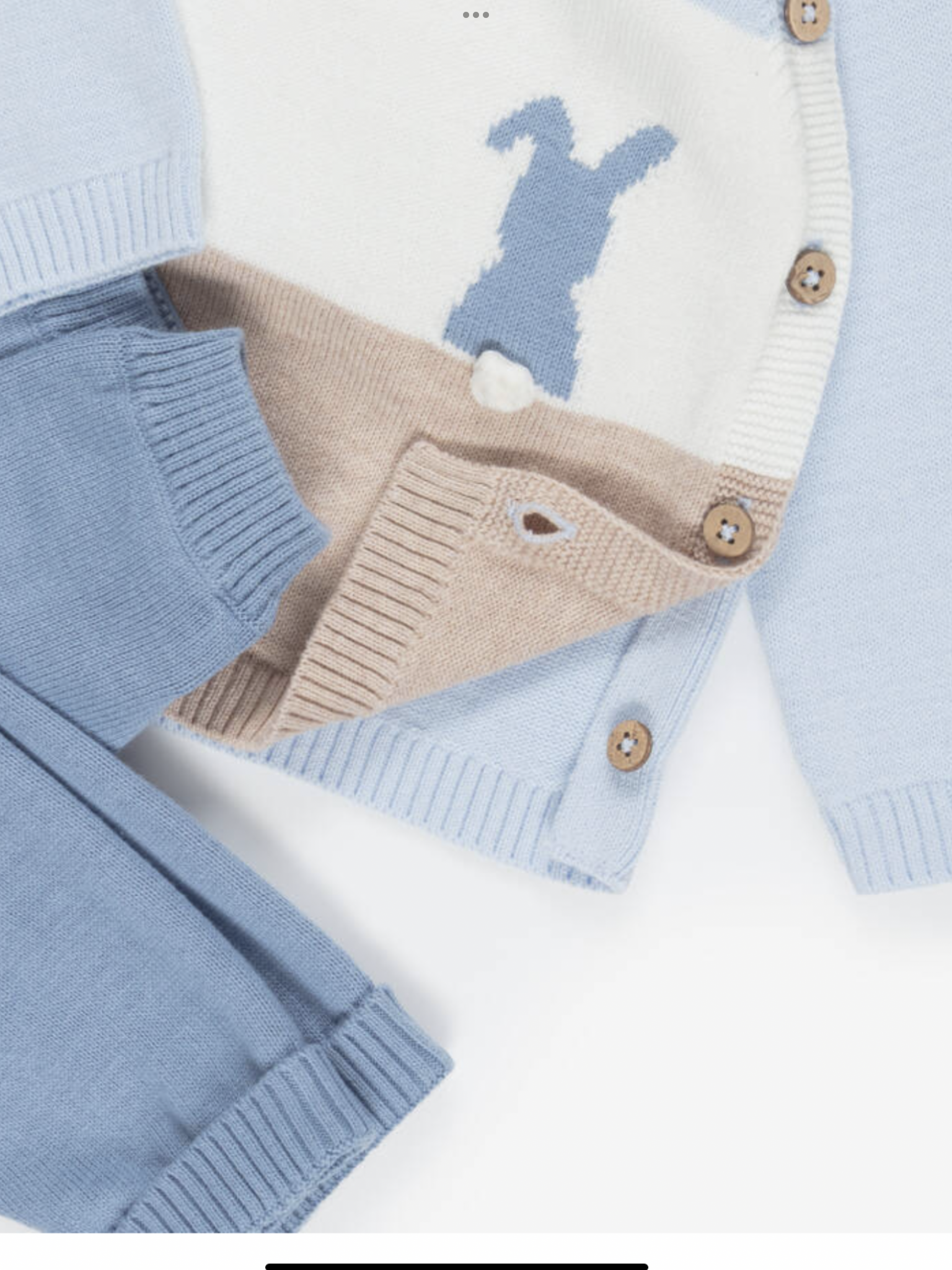 NEW SEASON Baby Boys Blue Cotton Knit Bunny Trouser Set 0925379