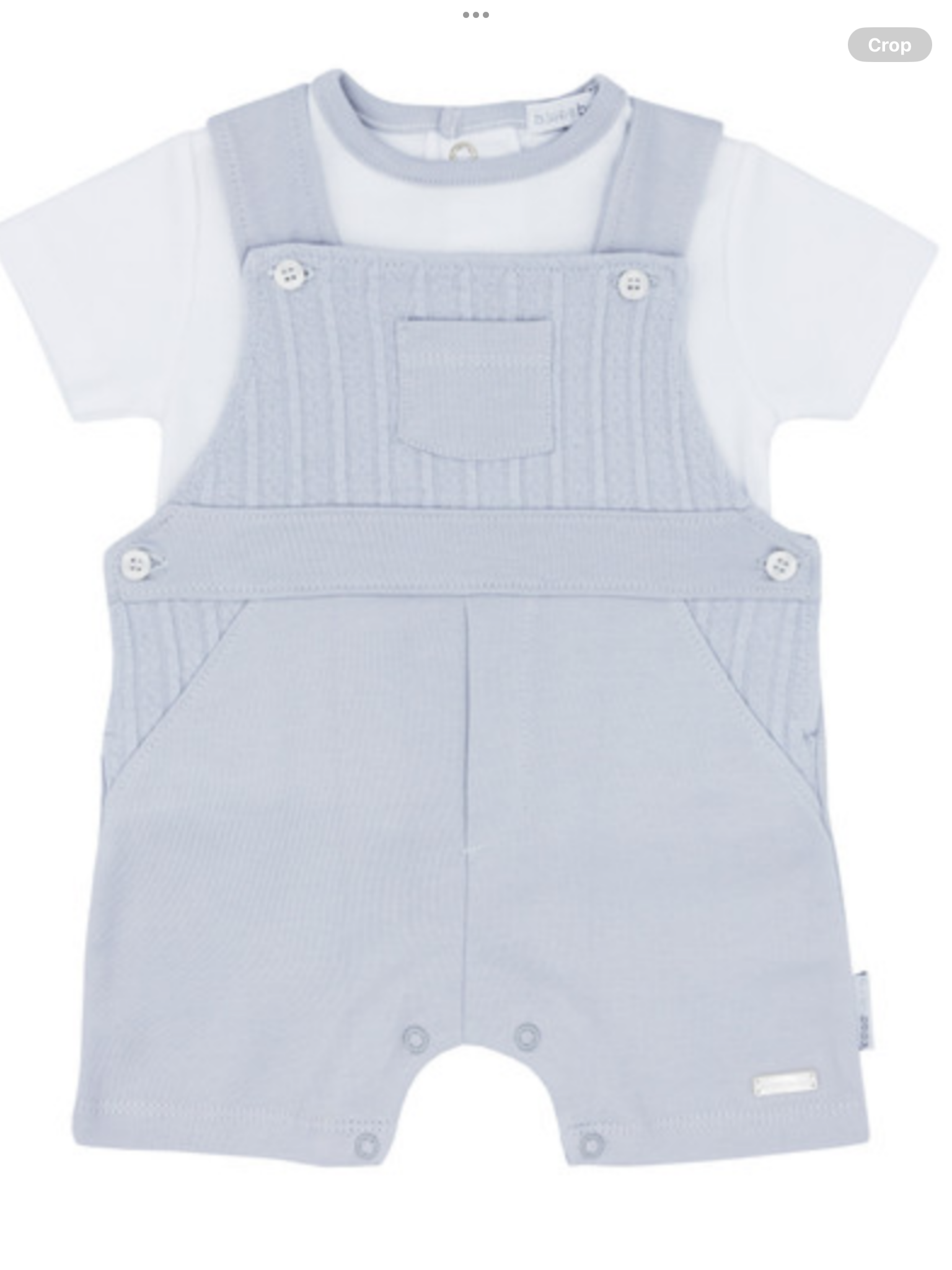 Blues baby grey cable dungarees set summer 24.     02242142