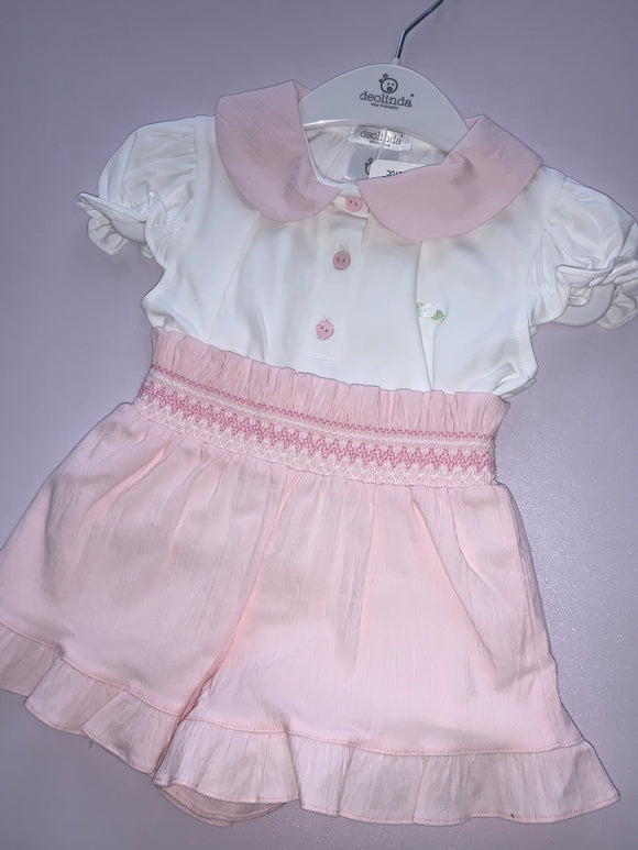 Deolinda girls  pink shorts set 02242164