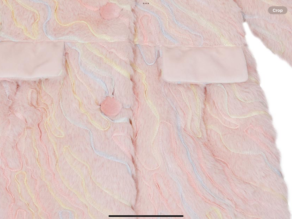 NEW SEASON Deolinda Chic Girls Faux Fur & Velour Coat - Pink Multi 0925411