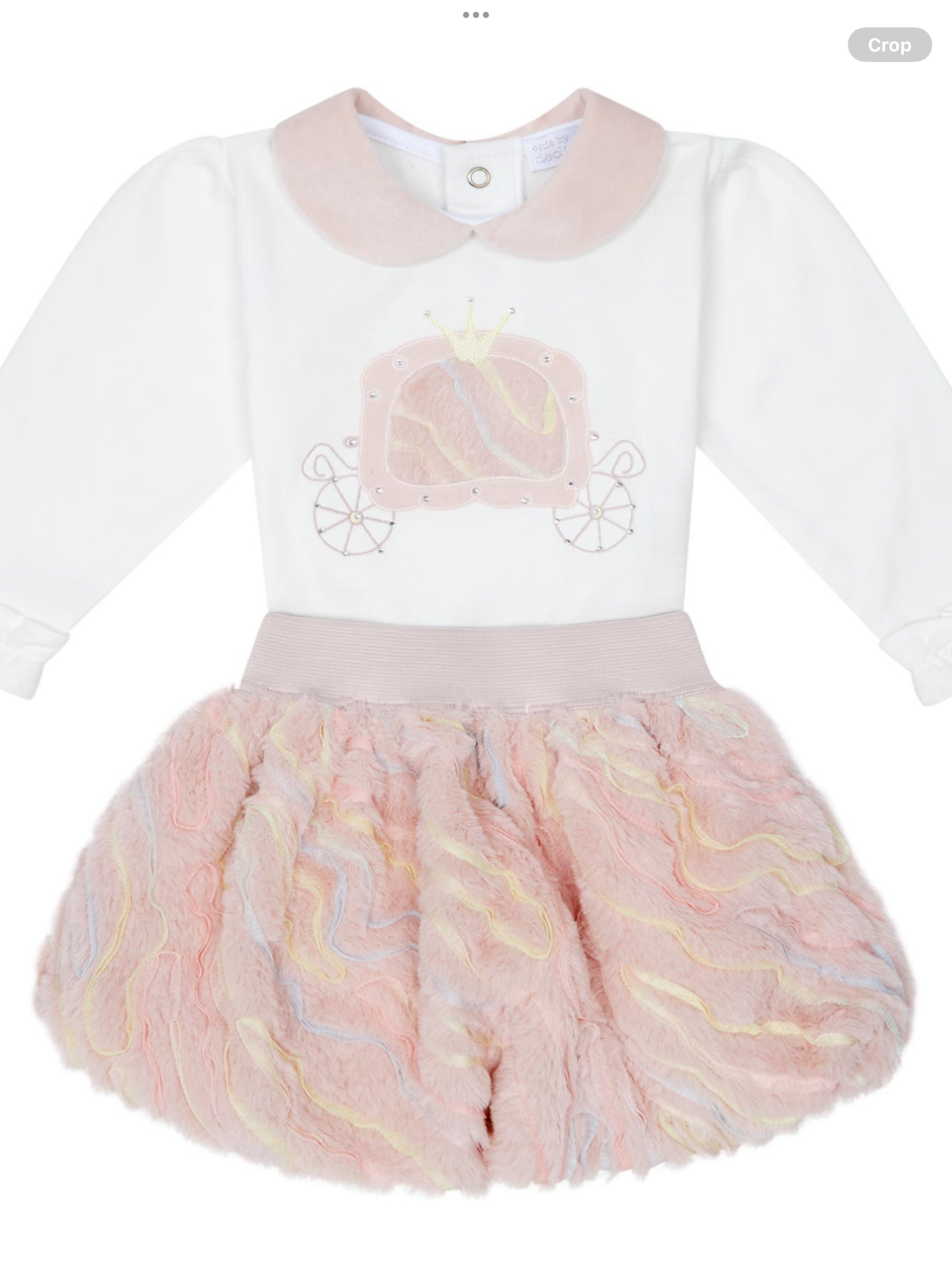 NEW SEASON Deolinda Chic Girls Faux Fur & Velour Puffball Skirt & Top Set 0925412