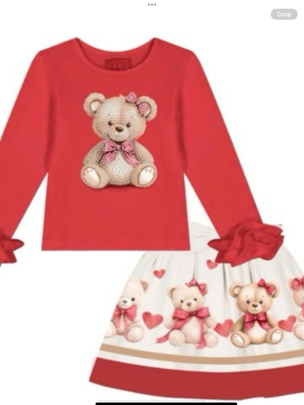 NEW SEASON RED TEDDY SKIRT SET  1025442