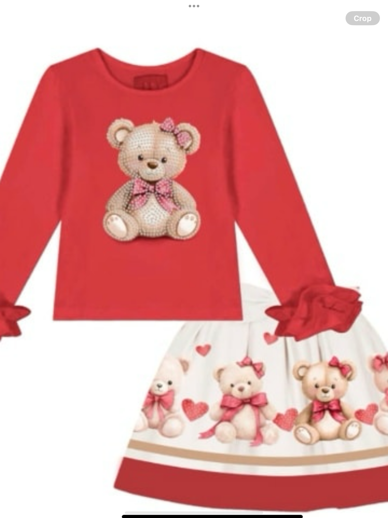 NEW SEASON RED TEDDY SKIRT SET  1025442