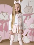 ADee summer teddy print bow leggings set 07242376