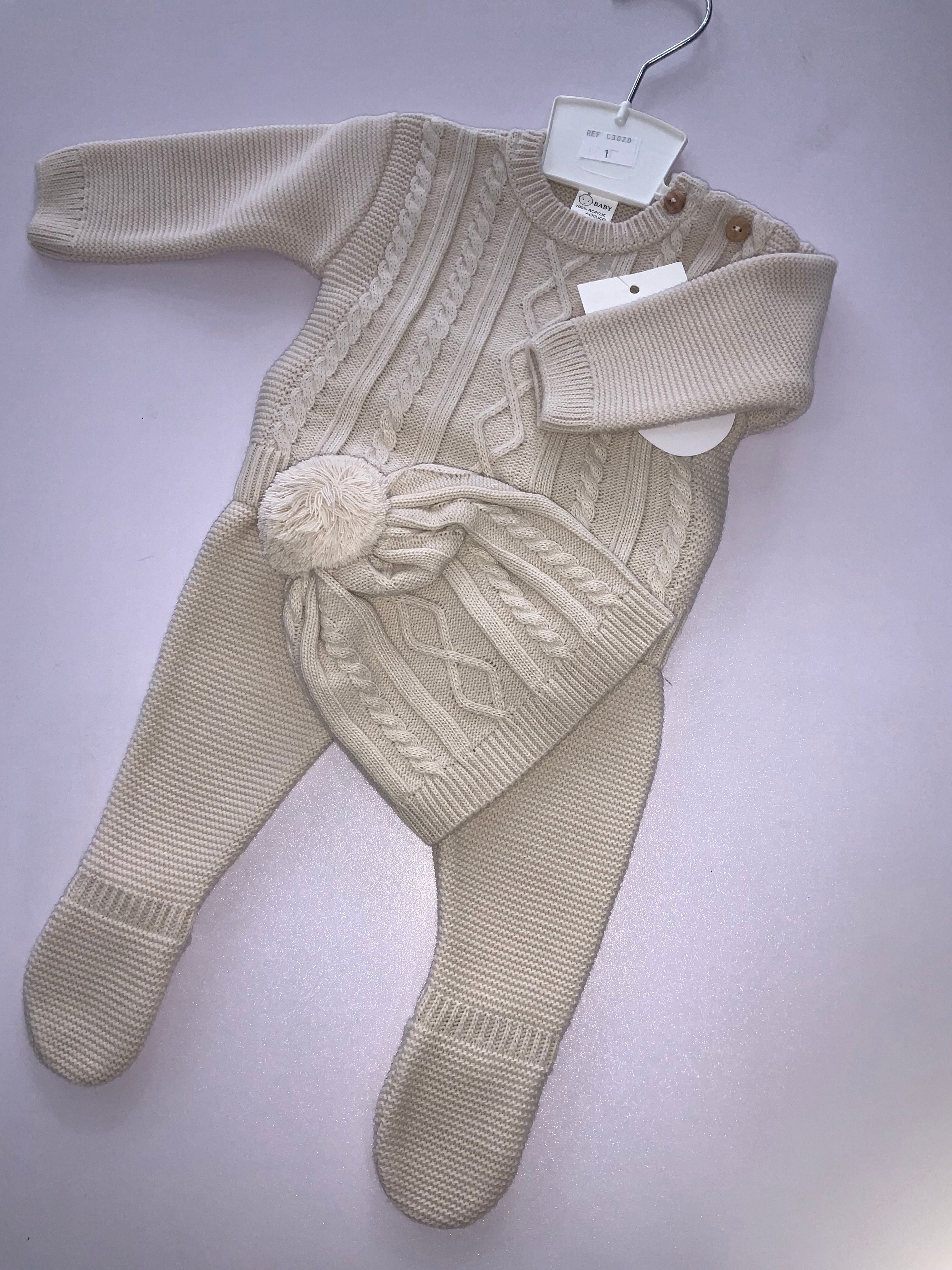 Camel three piece knitted set 07242403