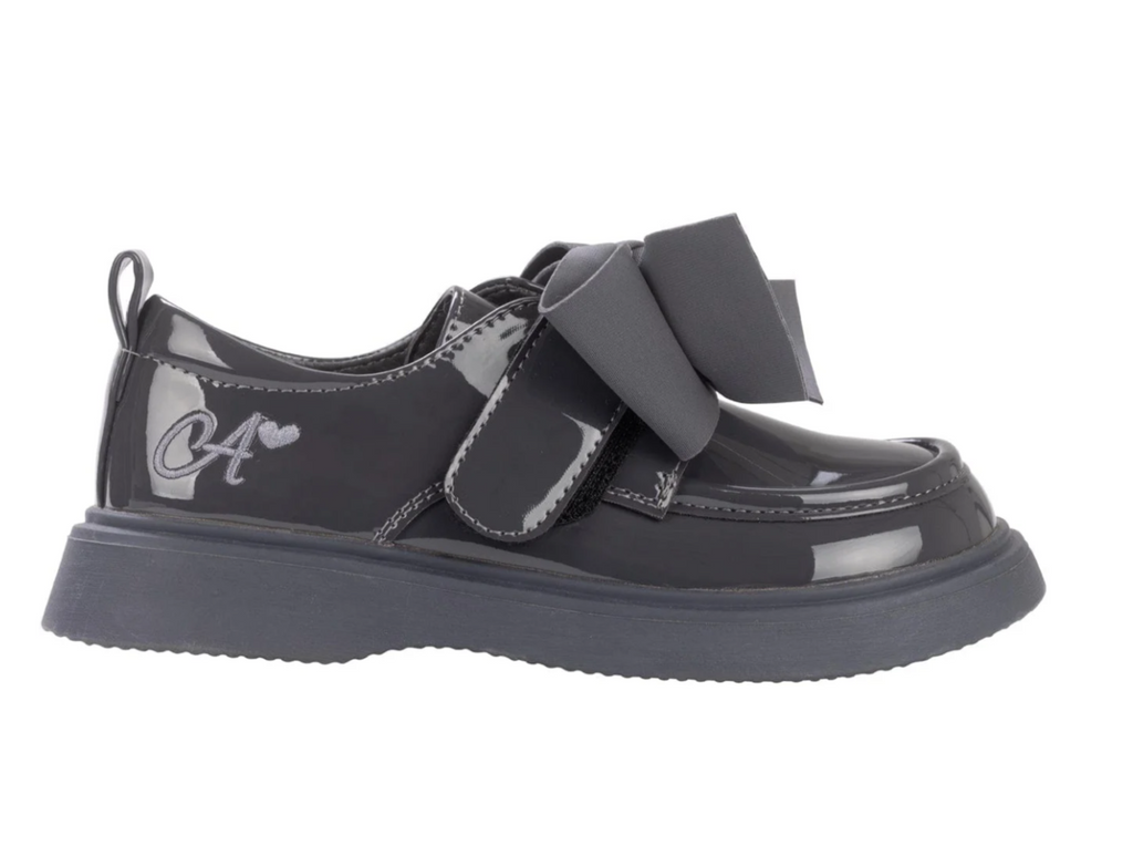 ADee dark grey Mary bow shoes 07242423