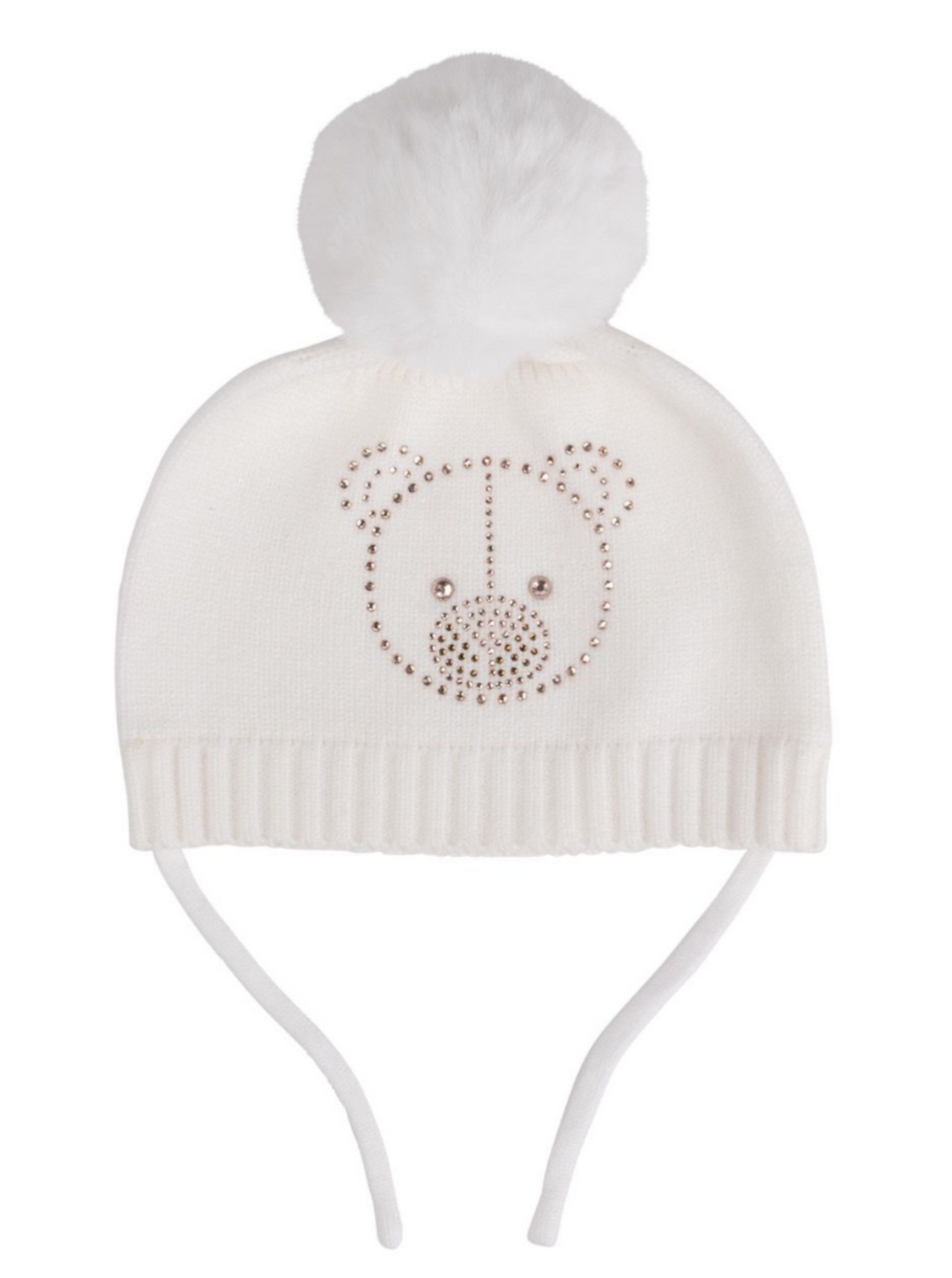 Little A bear knitted Pom hat 07242434