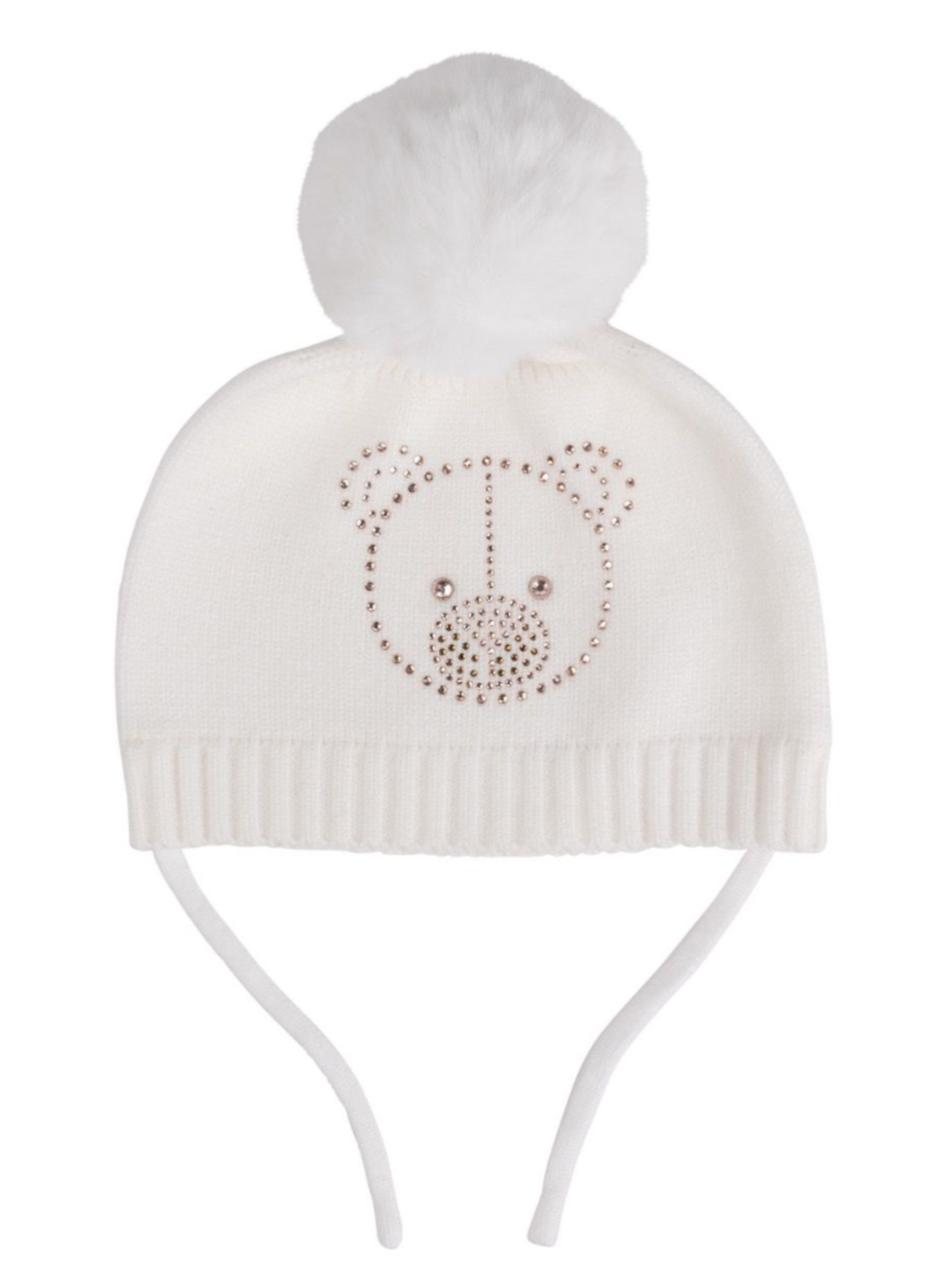 Little A bear knitted Pom hat 07242434