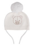Little A bear knitted Pom hat 07242434