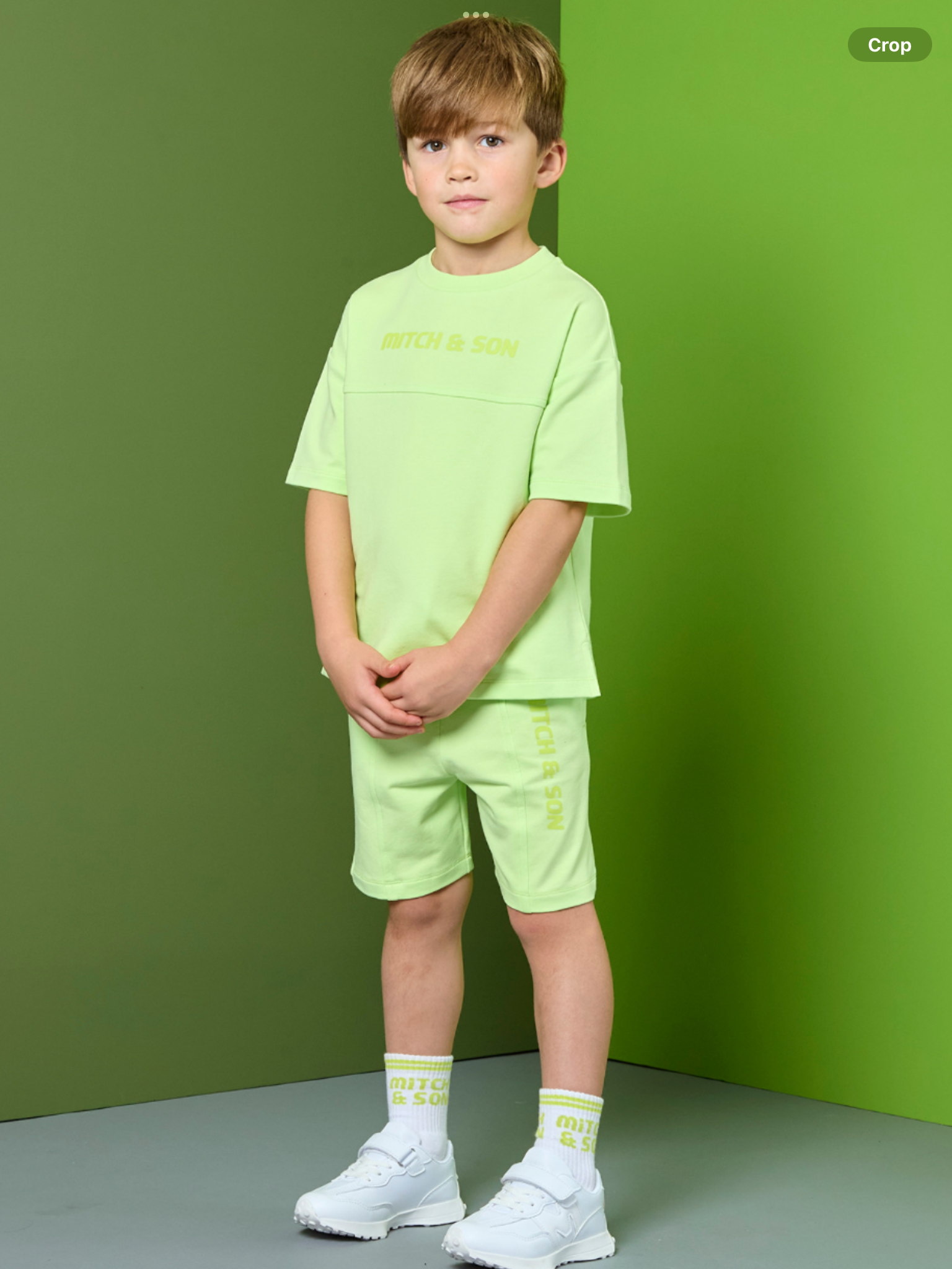 Mitch & Son Boys Green Drop Shoulder Short Set - Rory  0126470