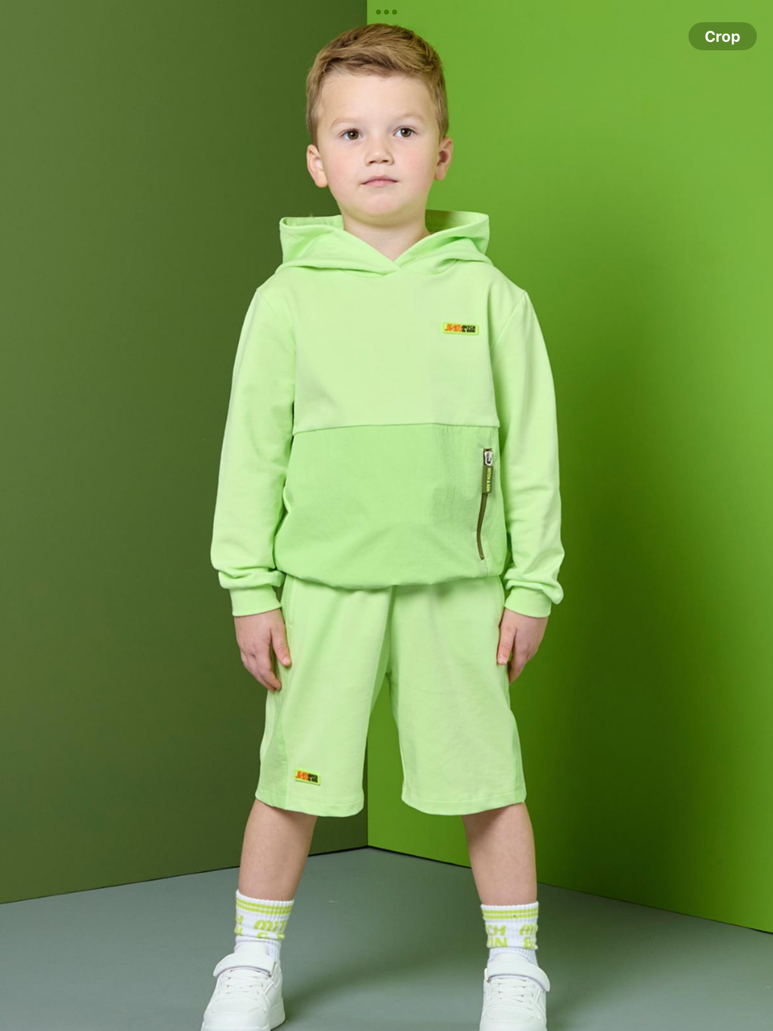 Mitch & Son JNR Ronan Hoodie Short Set X 2 - Lime Sherbet  0126471