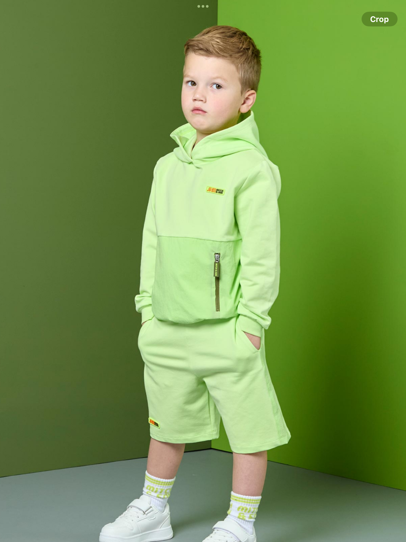 Mitch & Son JNR Ronan Hoodie Short Set X 2 - Lime Sherbet  0126471