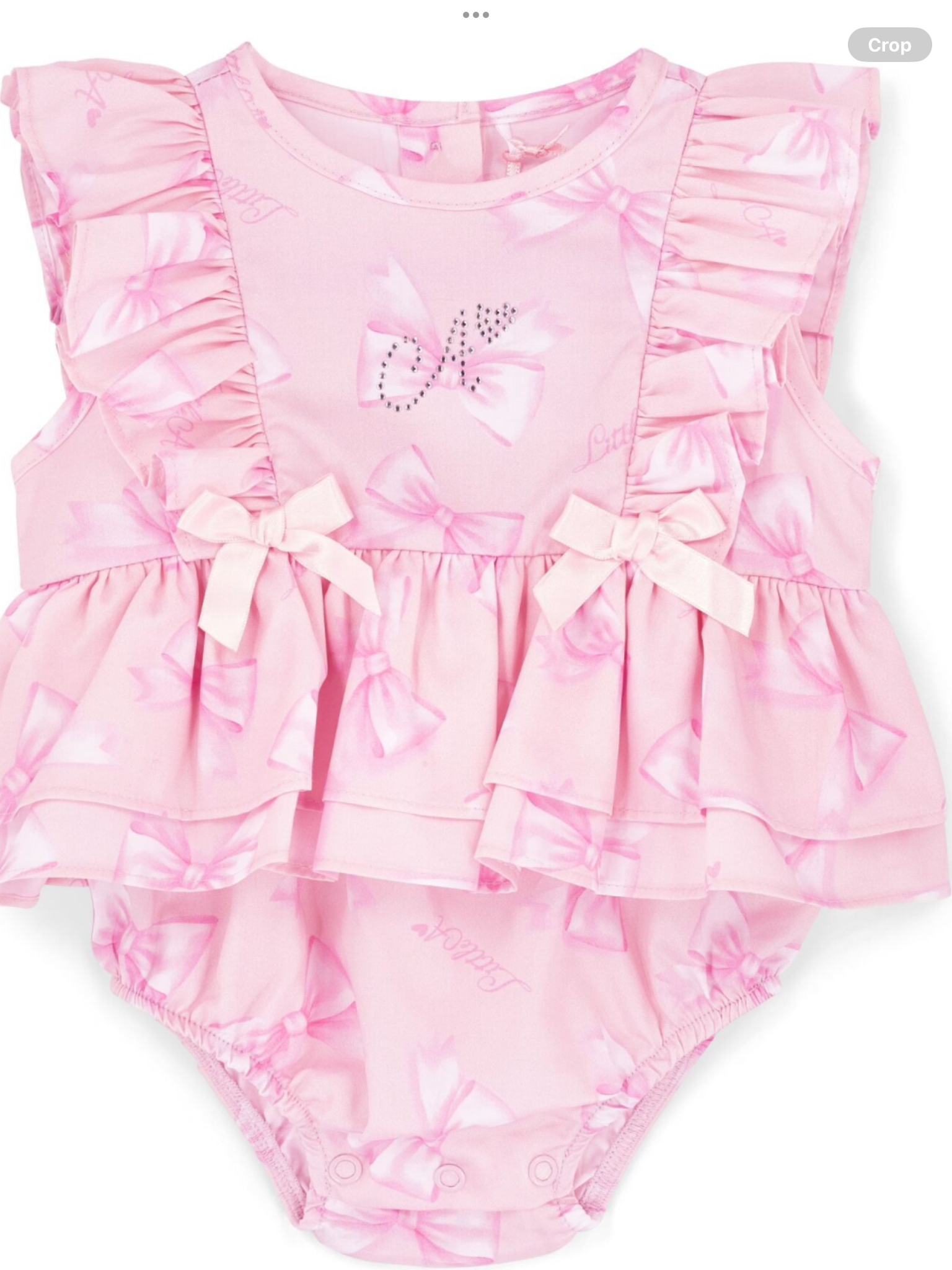 Little A Baby Girls Perfectly Pink Odessa Bow Print Romper - Pink Blossom 0126481