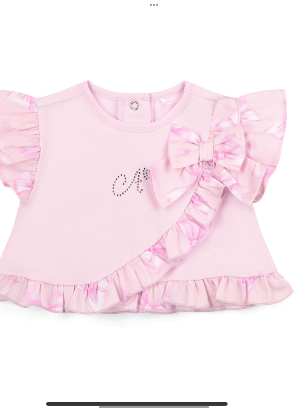 Little A Baby Girls Perfectly Pink Ocean Bow Print Jam Pant Set - Pink Blossom 0126482
