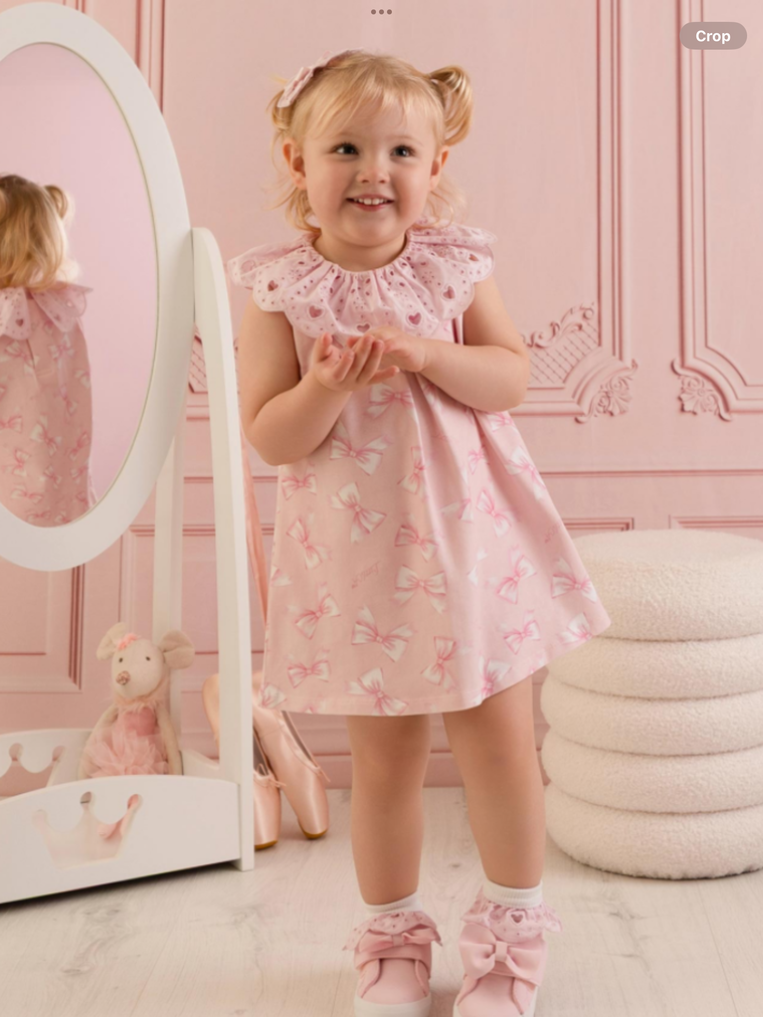 Little A Baby Girls Perfectly Pink Opal Bow Print Dress - Pink Blossom    0126483