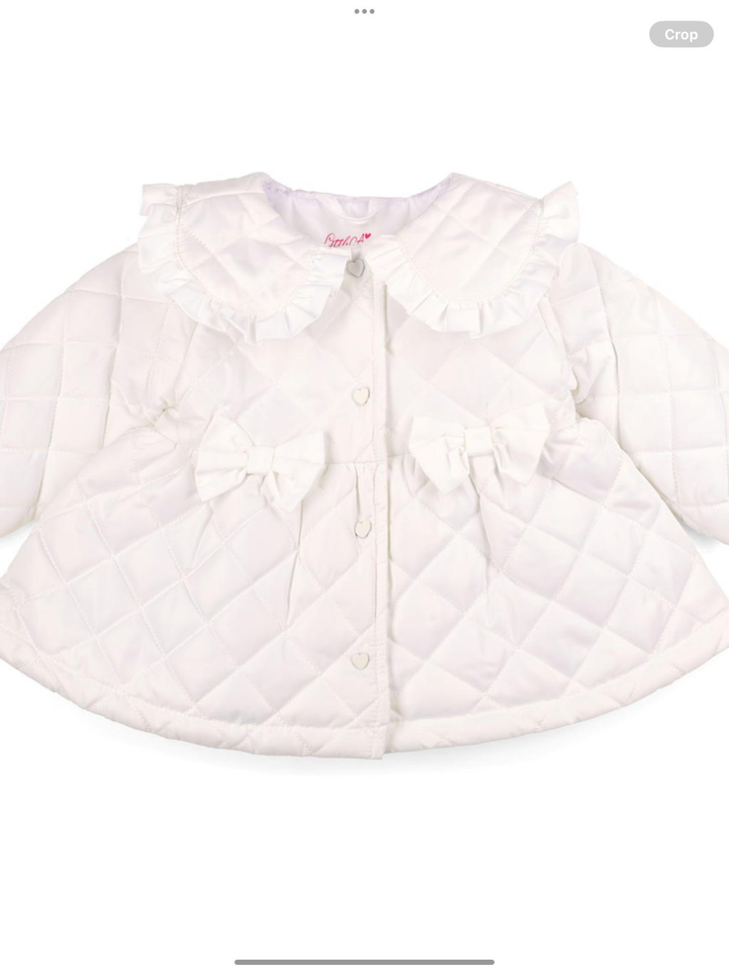 PRE ORDER Little A Baby Girls Cutie Frutti Penelope Quilted Jacket - Bright White   0126484