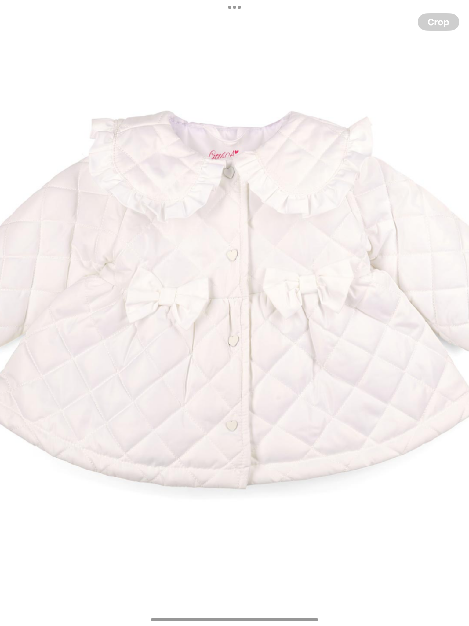 PRE ORDER Little A Baby Girls Cutie Frutti Penelope Quilted Jacket - Bright White   0126484