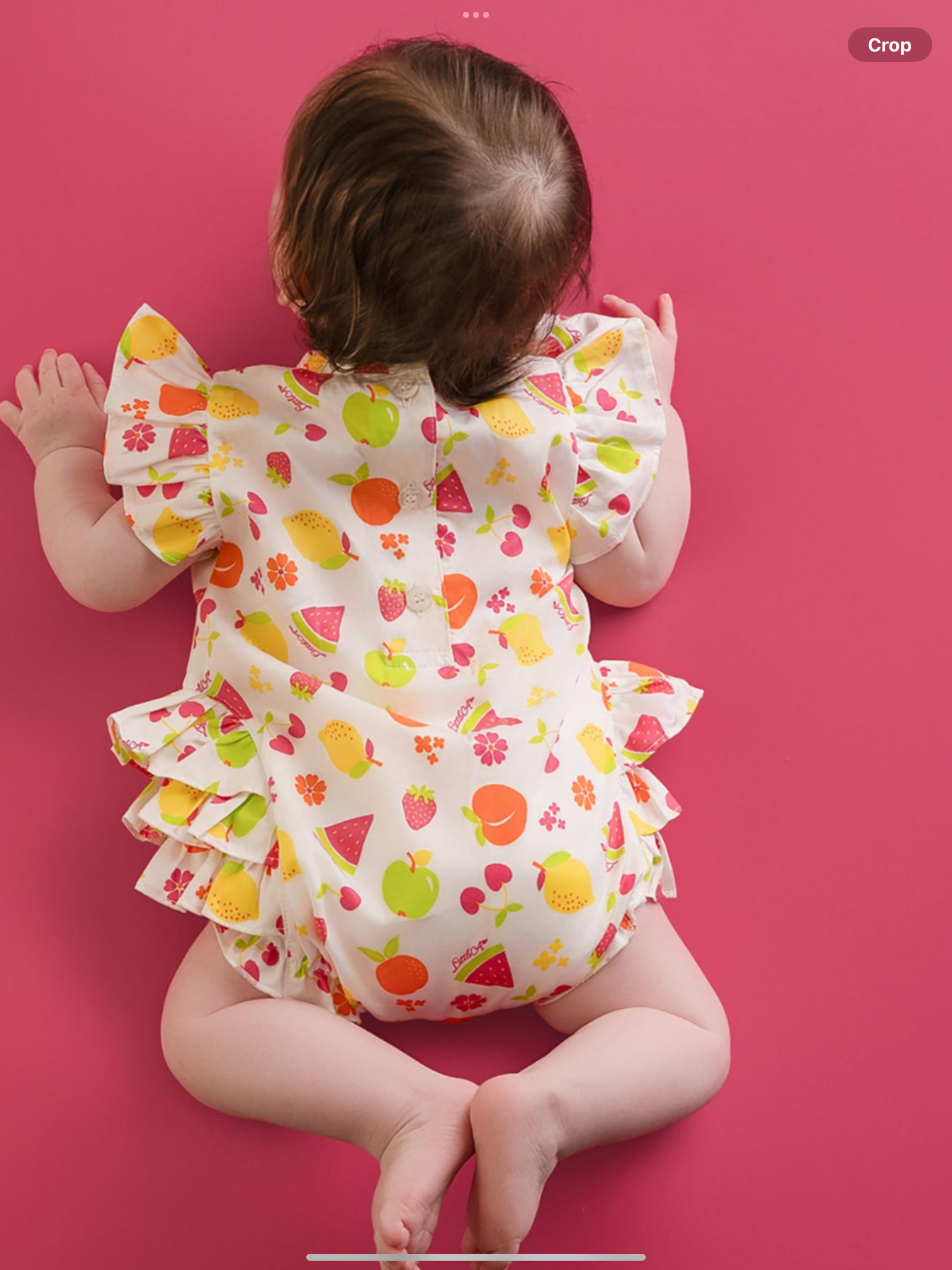 PRE ORDER Little A Baby Girls Cutie Frutti Paloma Print Romper - Bright White   0126487