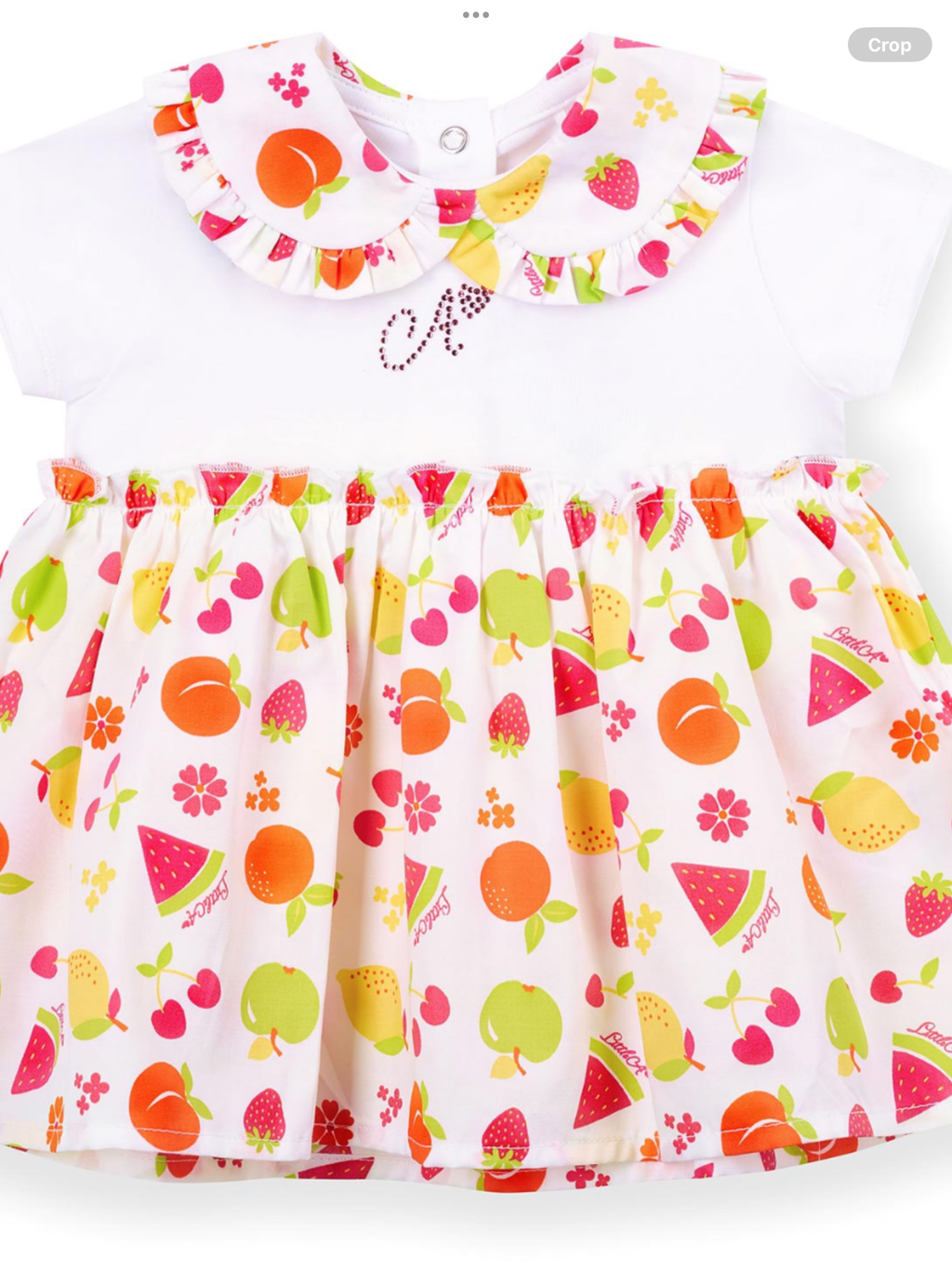 PRE ORDER Little A Baby Girls Cutie Frutti Payton Print Dress - Bright White O126489